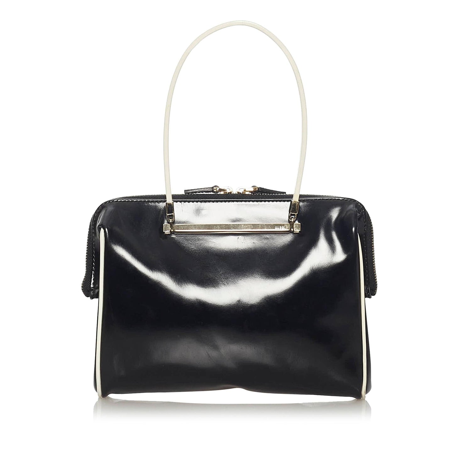 Gucci SHG Leather Patent Black Satchel Bag