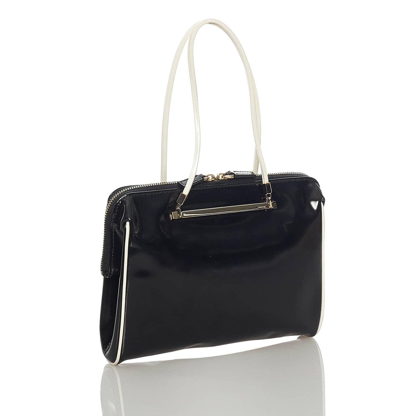 Gucci SHG Leather Patent Black Satchel Bag