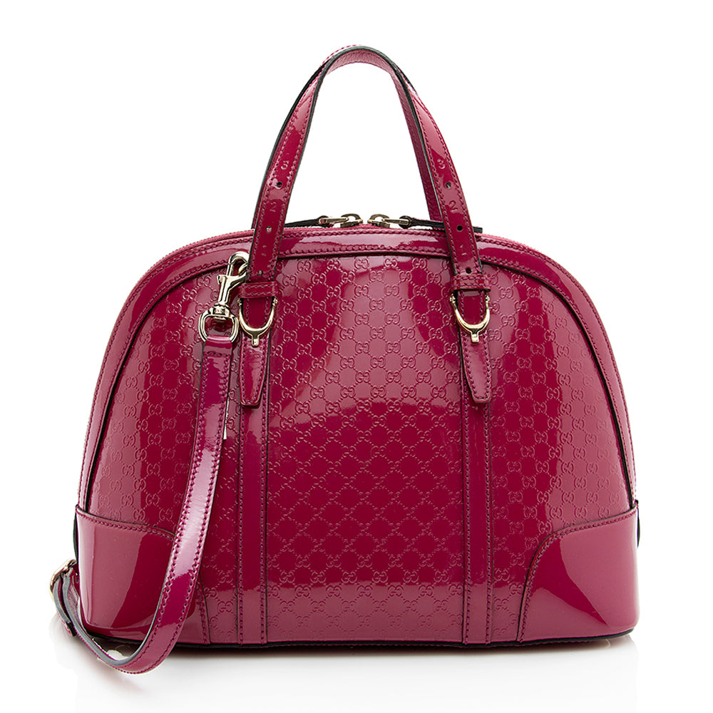 Gucci Microguccissima Nice SHF Leather Patent Pink Satchel Bag