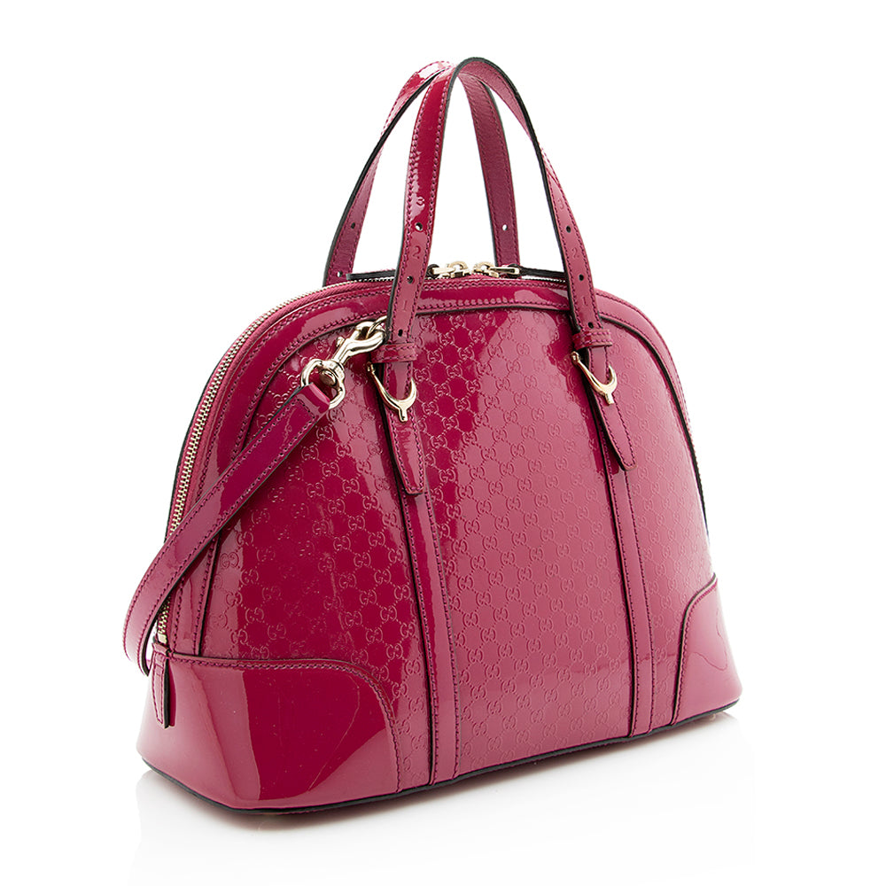 Gucci Microguccissima Nice SHF Leather Patent Pink Satchel Bag