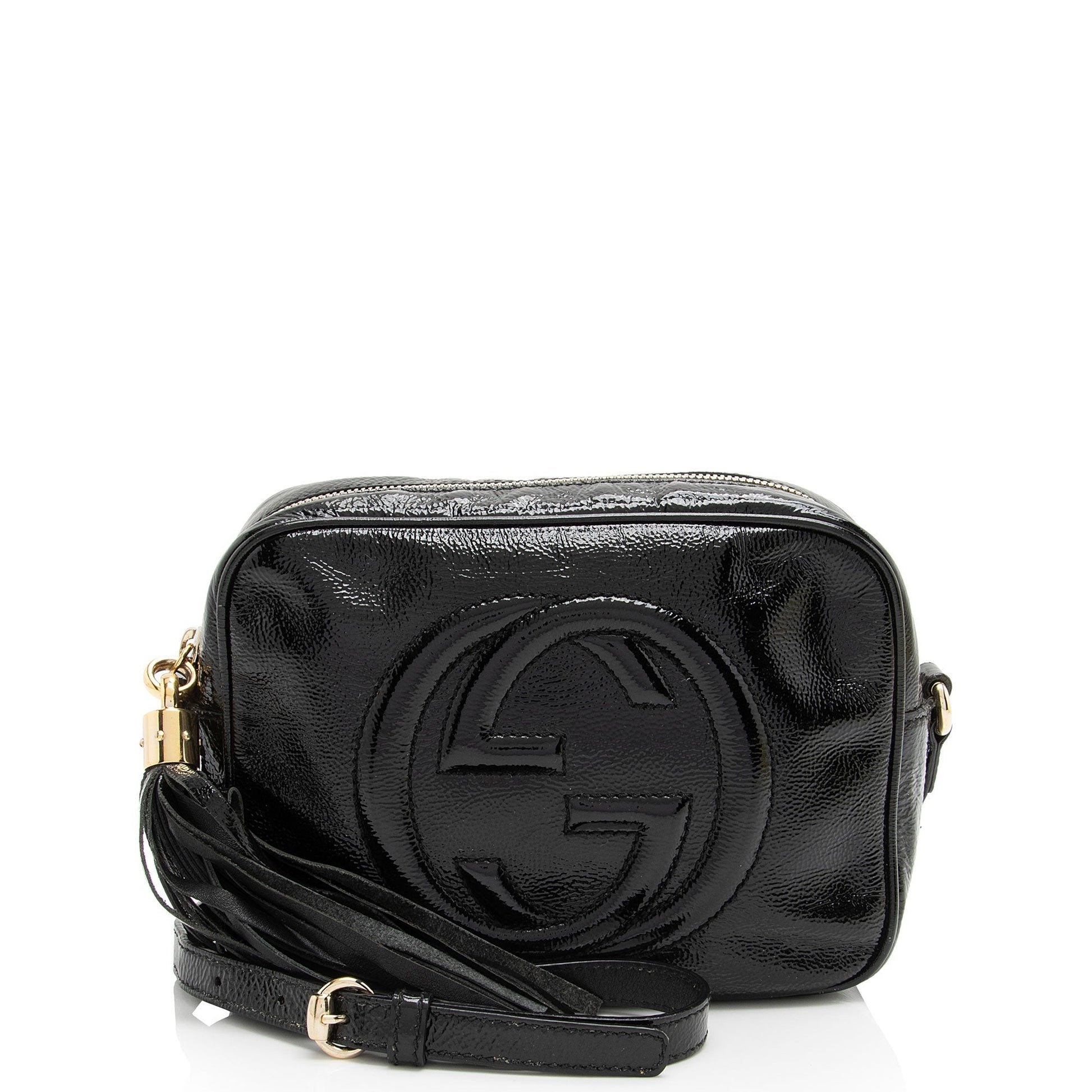 Gucci Soho Disco SHF-jaEn3g Leather Patent Black Crossbody Bag