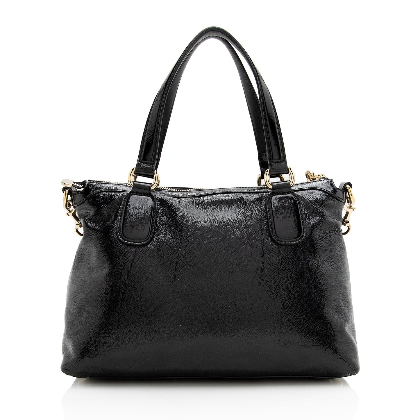 Gucci Soho Working SHF Leather Patent Black Tote Bag