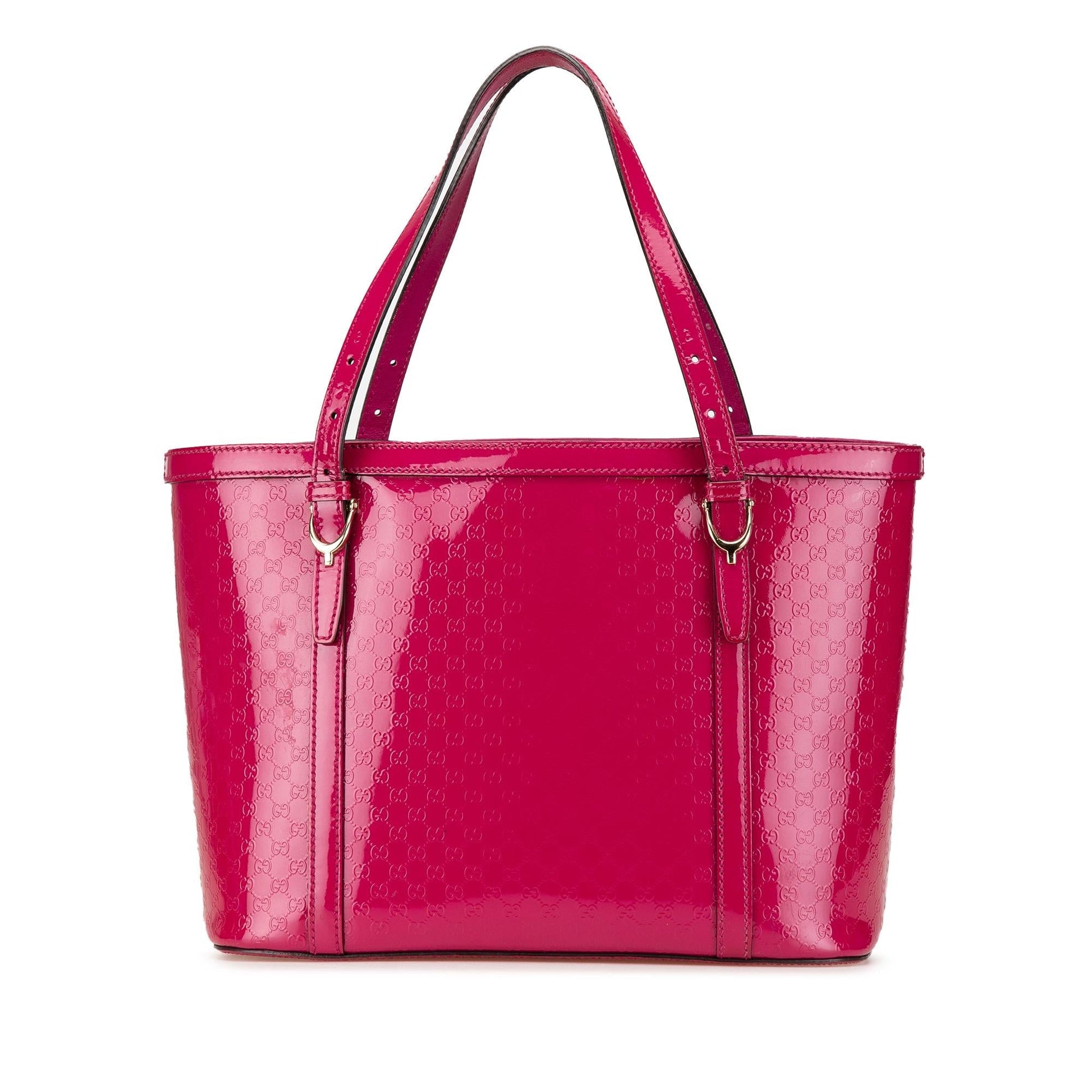 Gucci Microguccissima Nice Leather Patent Pink Tote Bag
