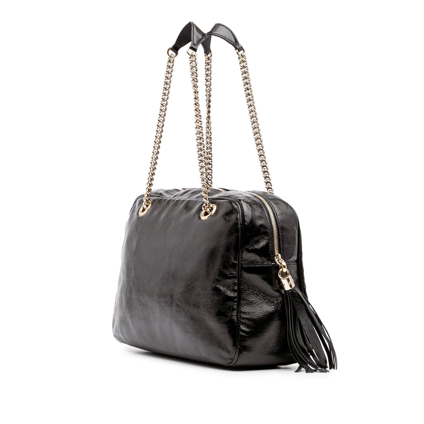 Gucci Soho Leather Patent Black Chain Shoulder Bag