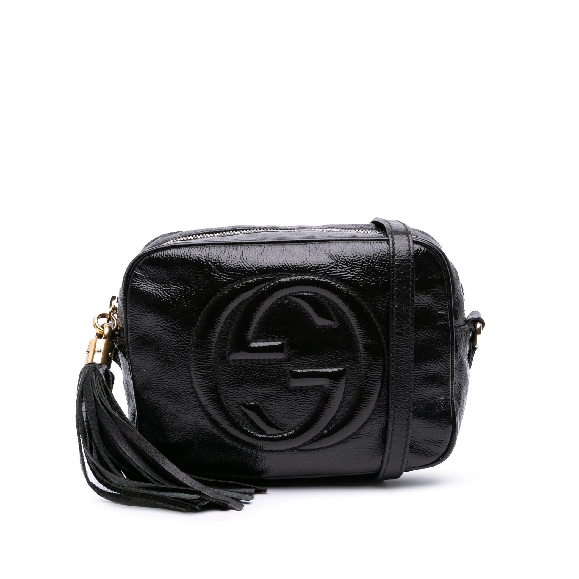 Gucci Soho Disco Leather Patent Black Crossbody Bag