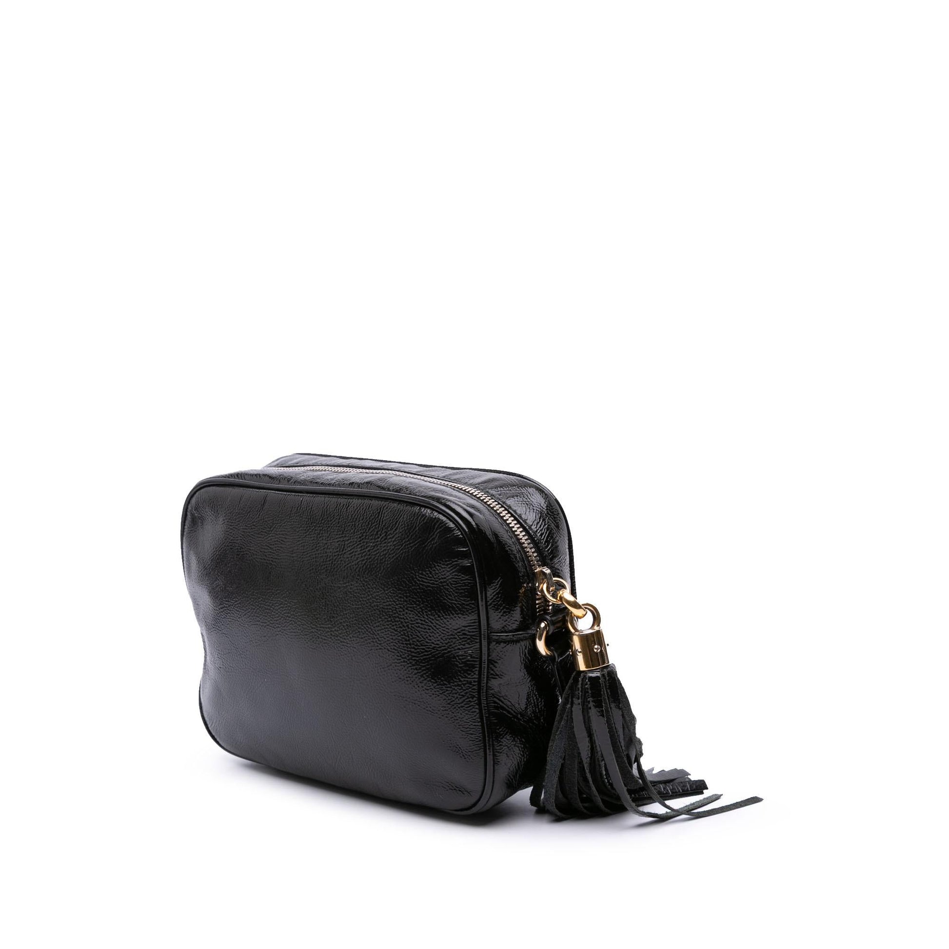 Gucci Soho Disco Leather Patent Black Crossbody Bag