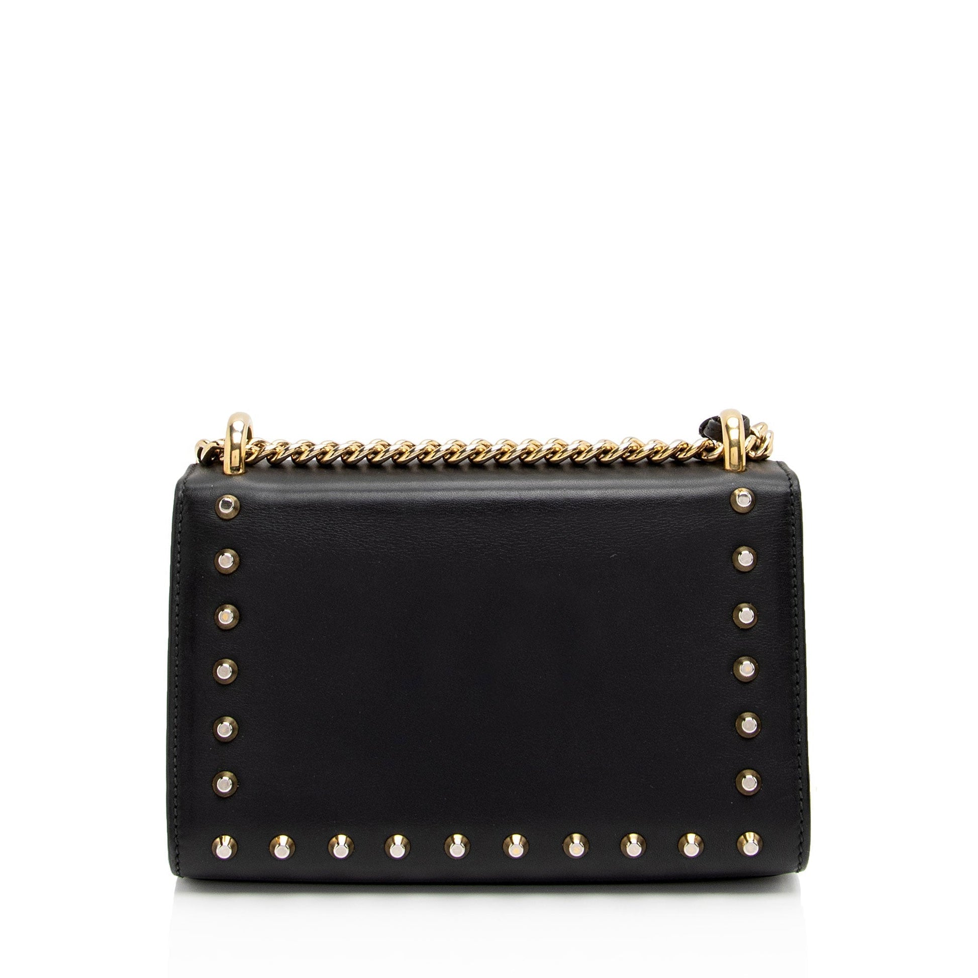 Gucci Pearl Embellished Padlock SHF-aixUmI Leather Black Small Crossbody Bag