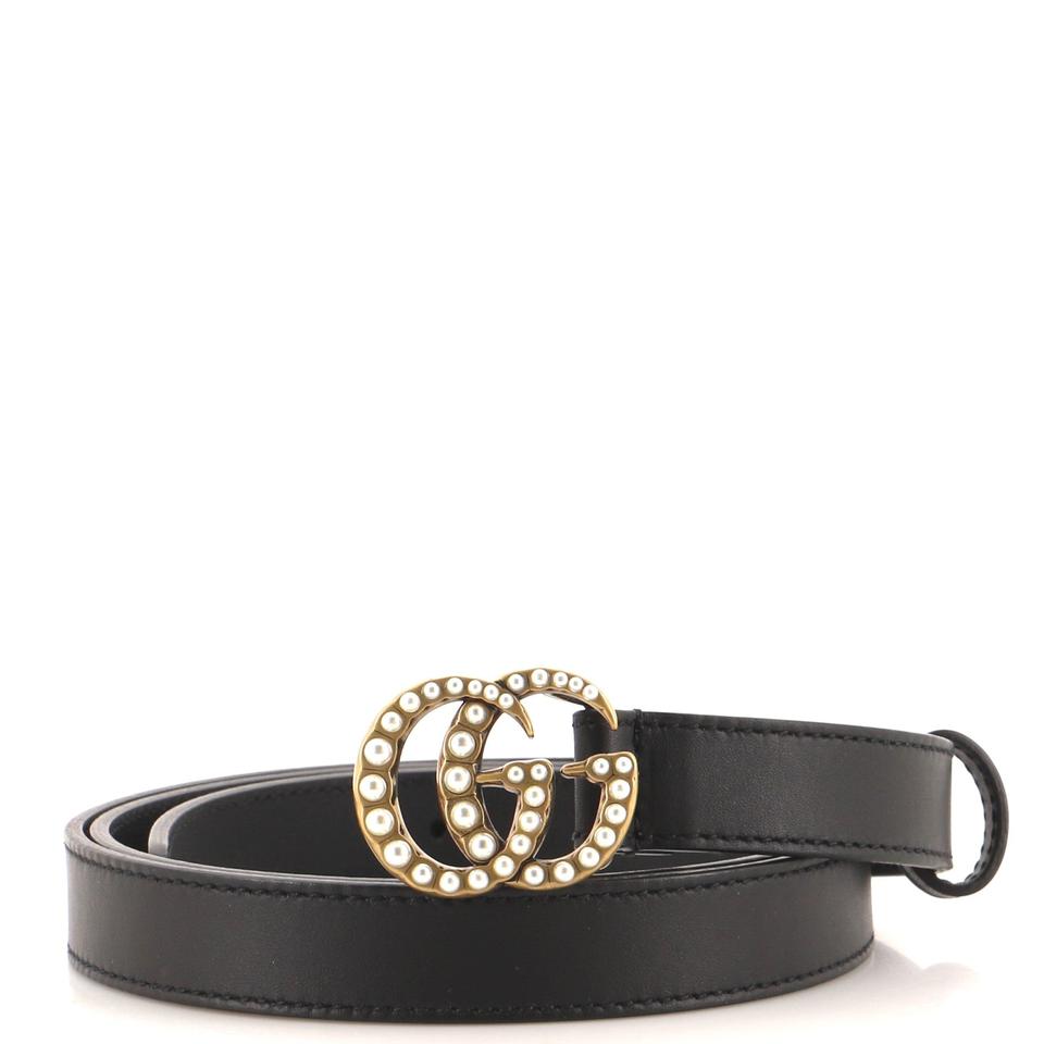 Gucci PEARLY GG MARMONT Leather Belt
