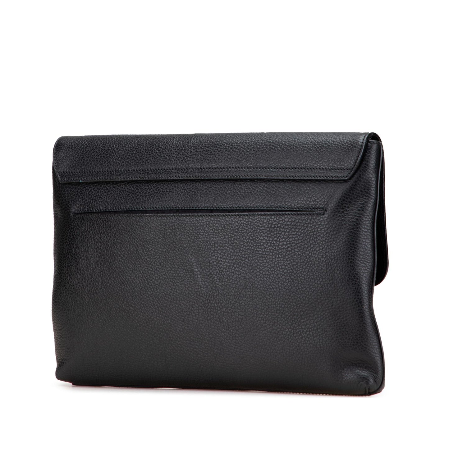 Gucci Pebbled Portfolio Calf Calfskin Black Clutch Bag