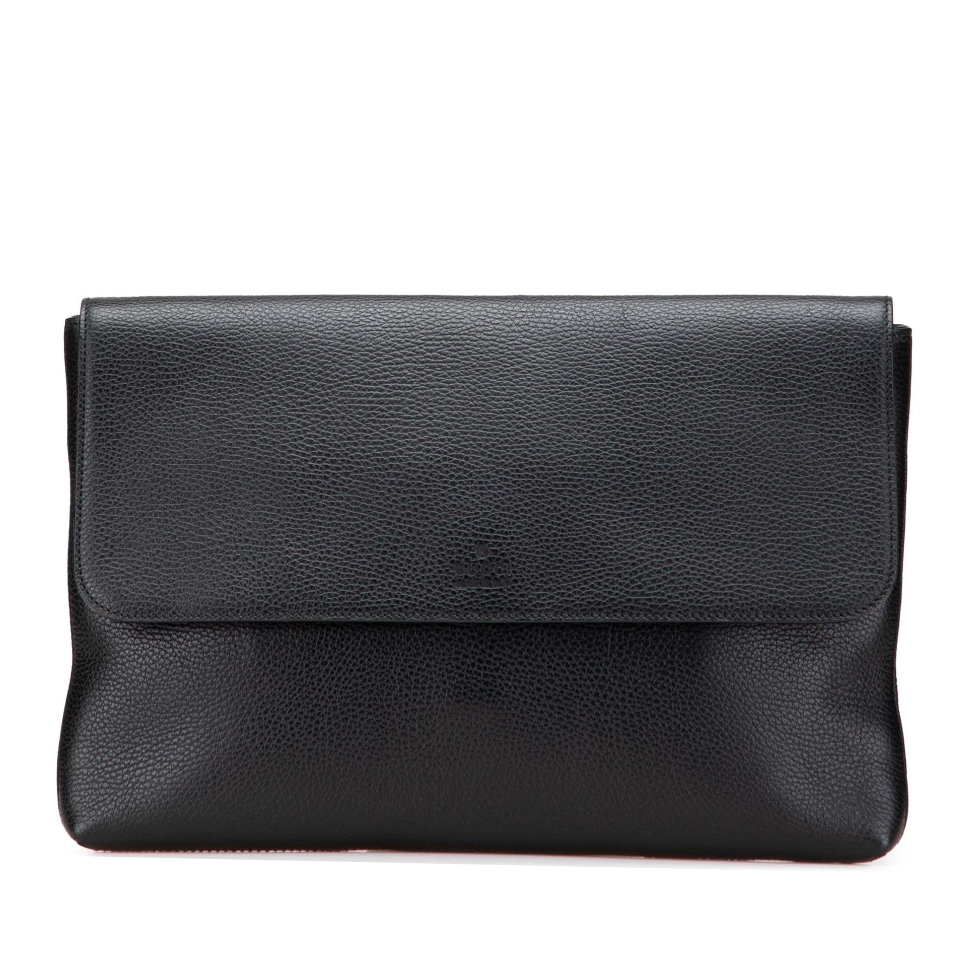 Gucci Pebbled Portfolio Calf Calfskin Black Clutch Bag Clutch 1