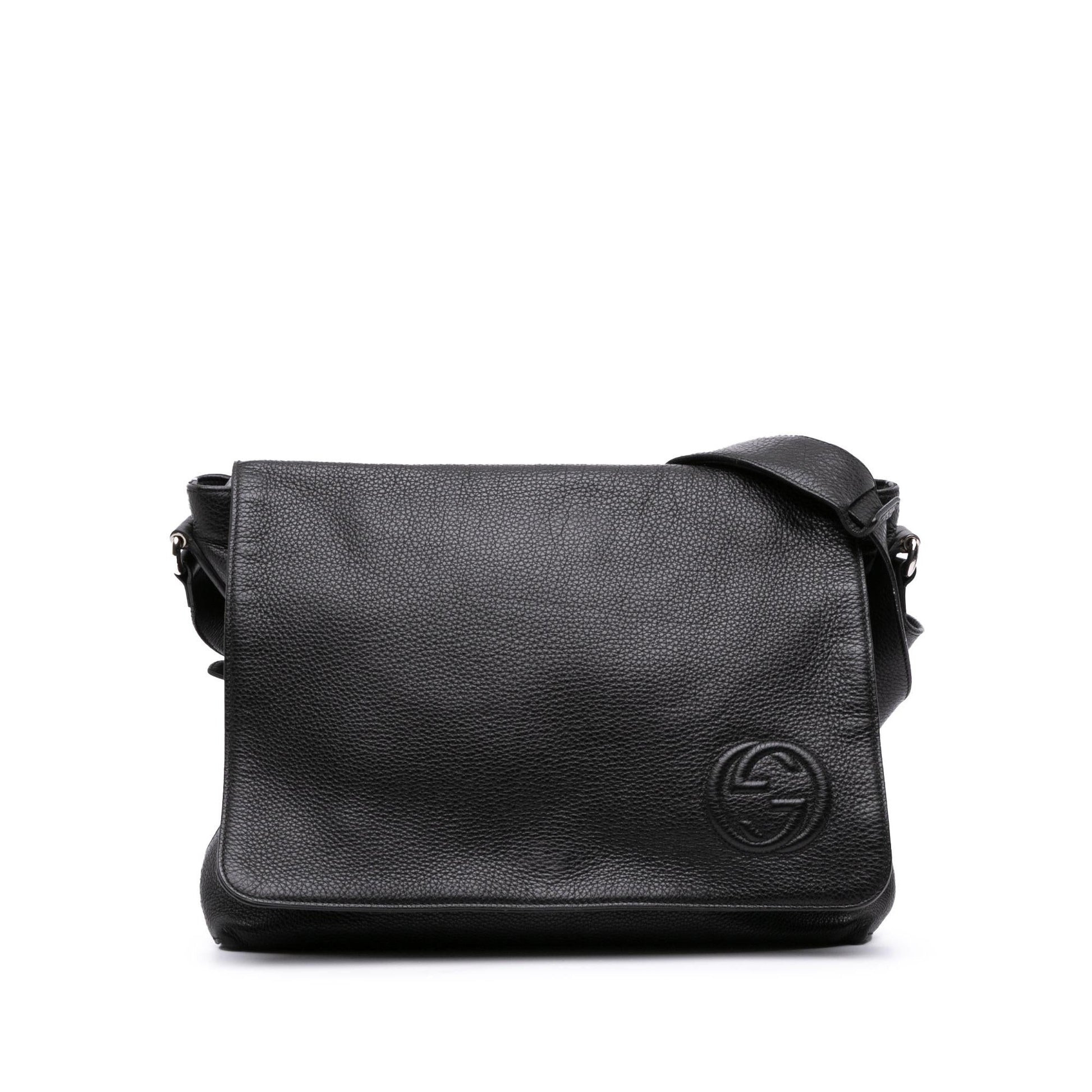 Gucci Pebbled Soho Messenger Calfskin Crossbody Bag