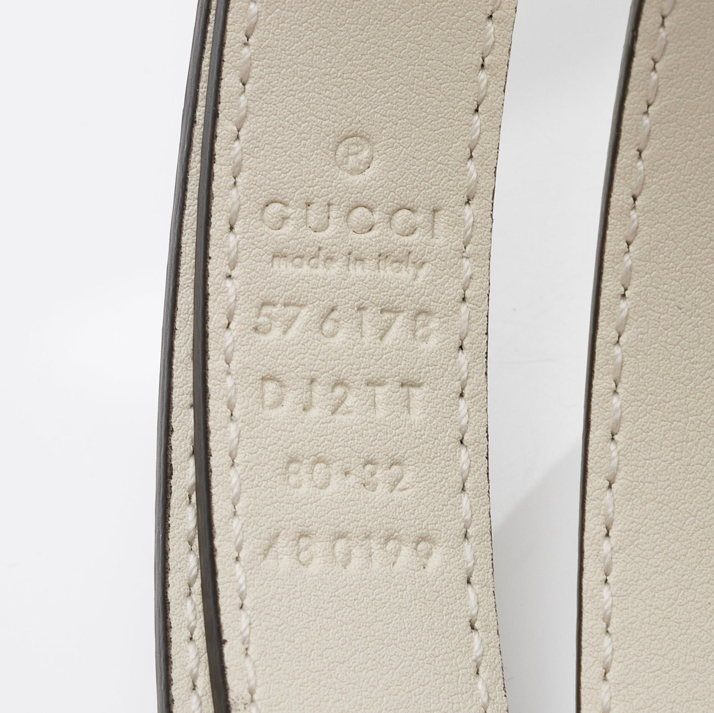 Gucci Pebbled Bee Star Belt - Leather White Gold Accessory