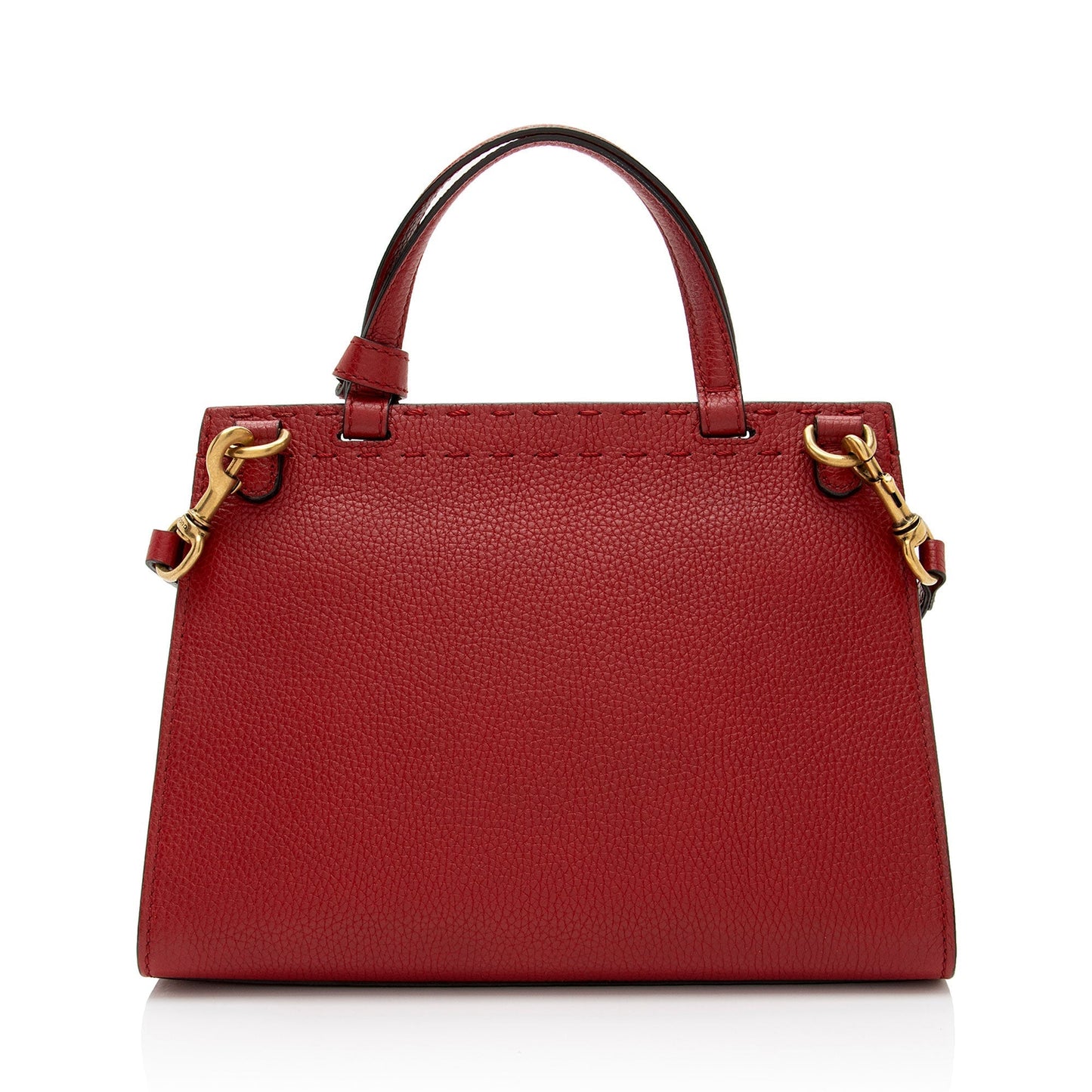 Gucci Pebbled GG Marmont SHF-CZXc44 Leather Red Mini Top Handle Shoulder Bag