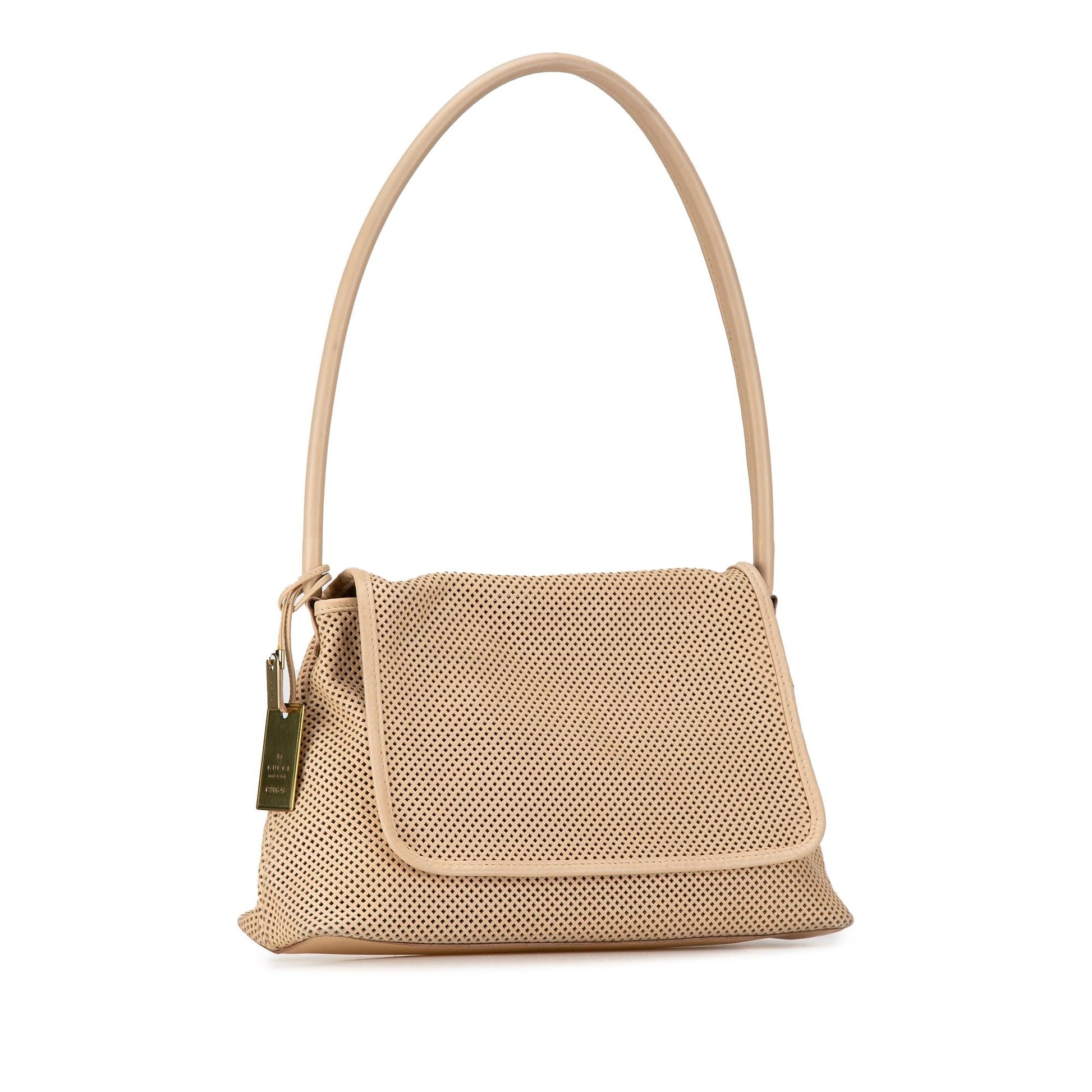 Gucci Perforated SHG-lPr0aq Leather Calf Brown Shoulder Bag