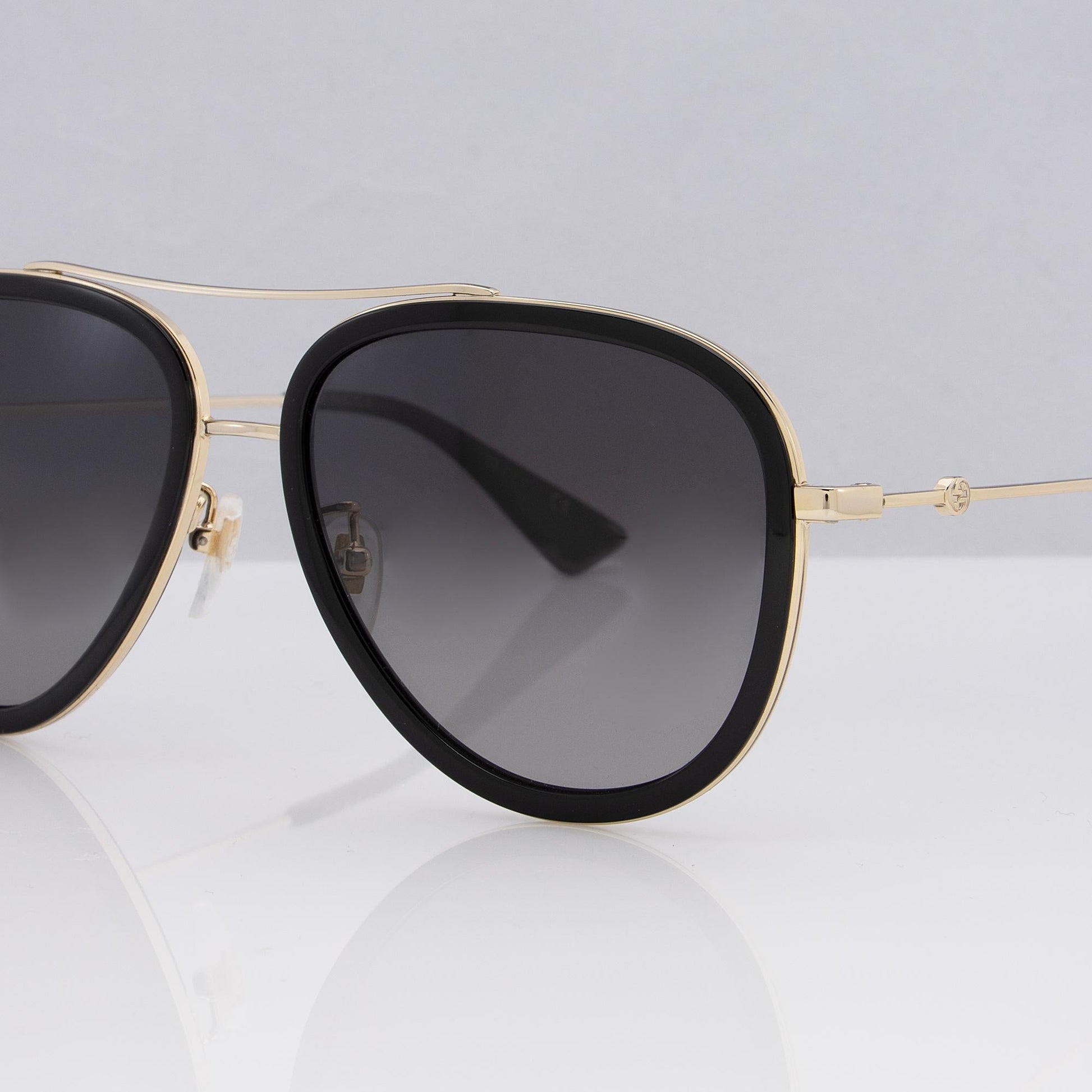 Gucci Polarized Aviator Sunglasses SHF Black Gold Accessory