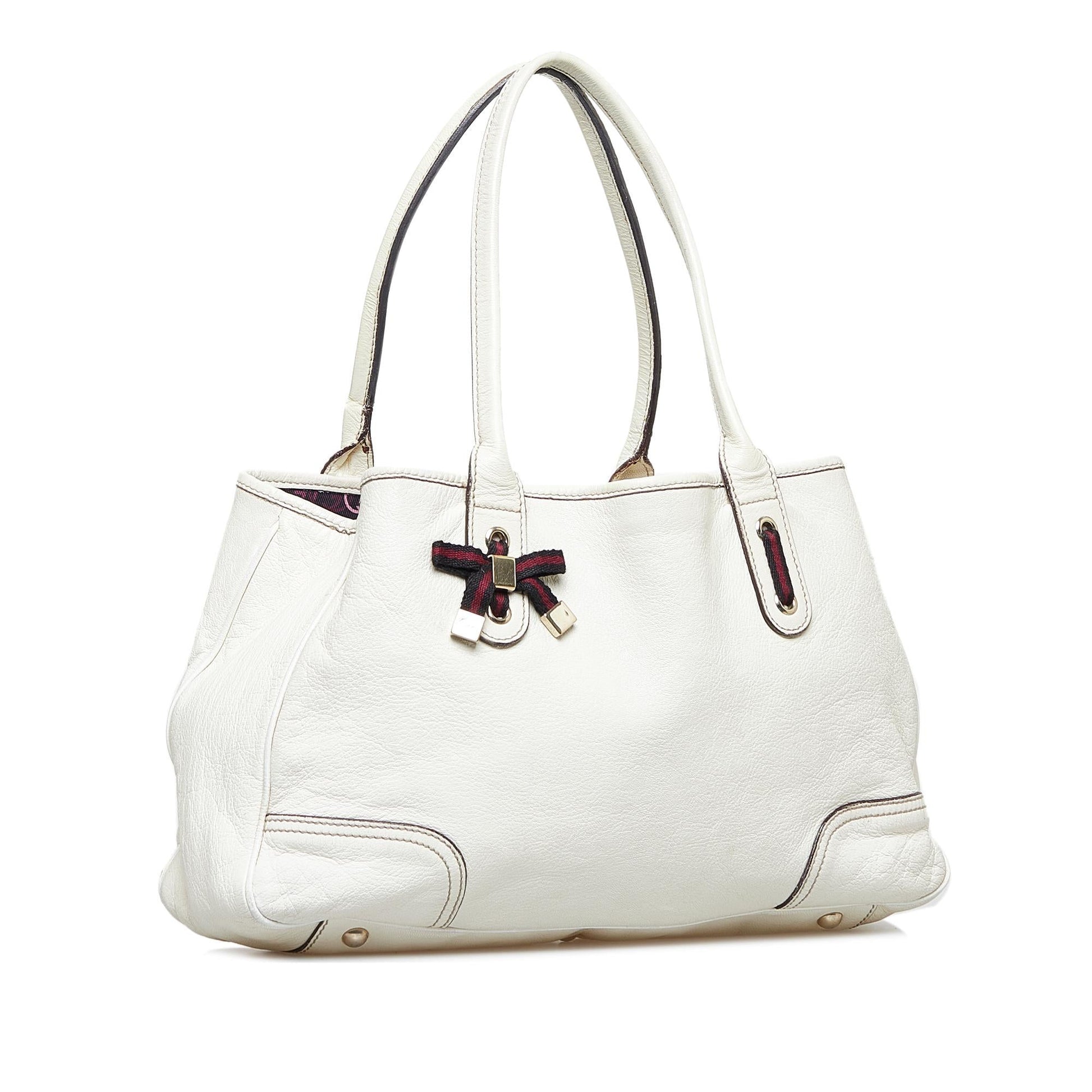 Gucci Princy SHG-BnrlHz Calf White Tote Bag