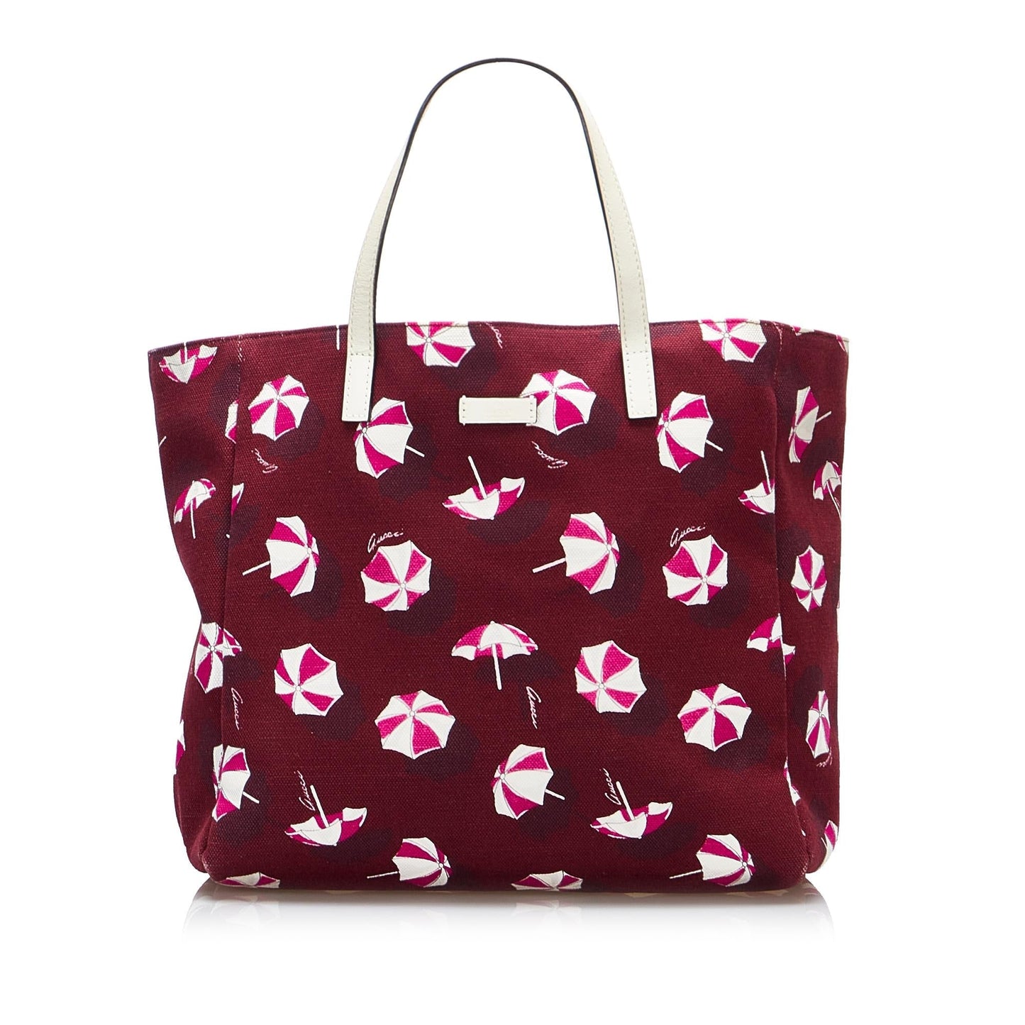Gucci Printed SHG-stdQjI Canvas Calf Red Tote Bag