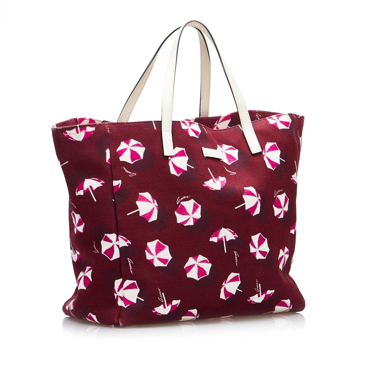 Gucci Printed SHG-stdQjI Canvas Calf Red Tote Bag