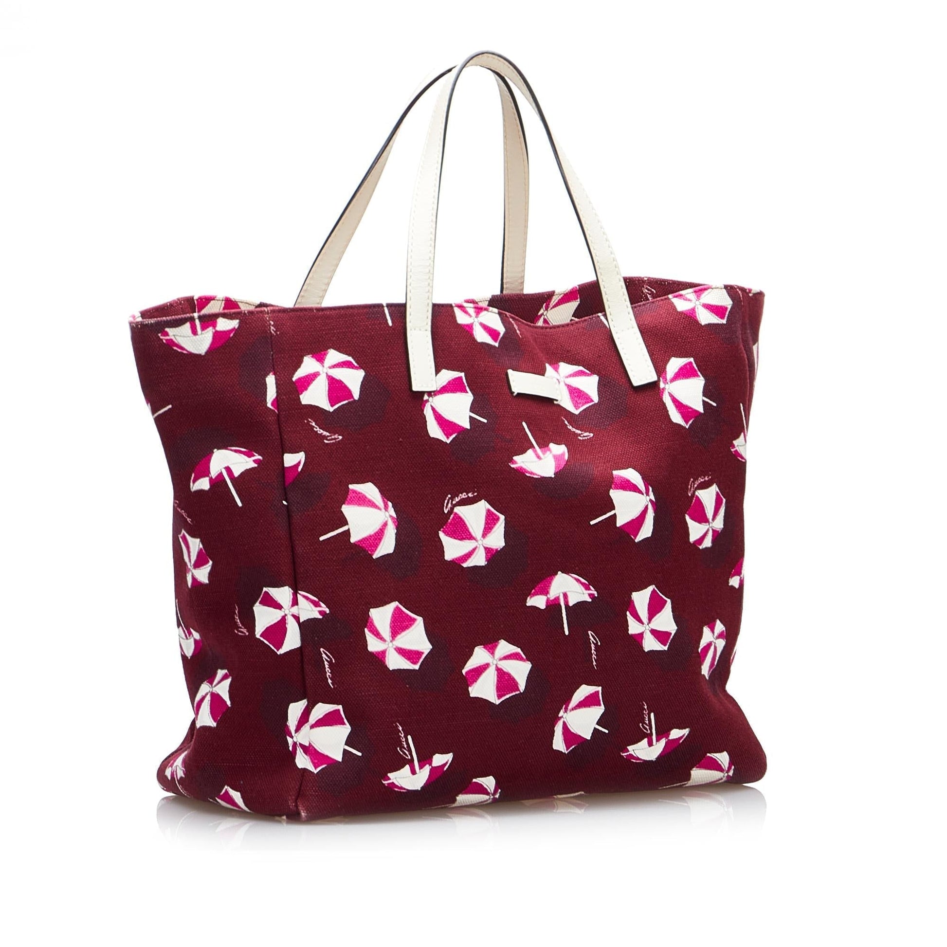 Gucci Printed SHG-stdQjI Canvas Calf Red Tote Bag