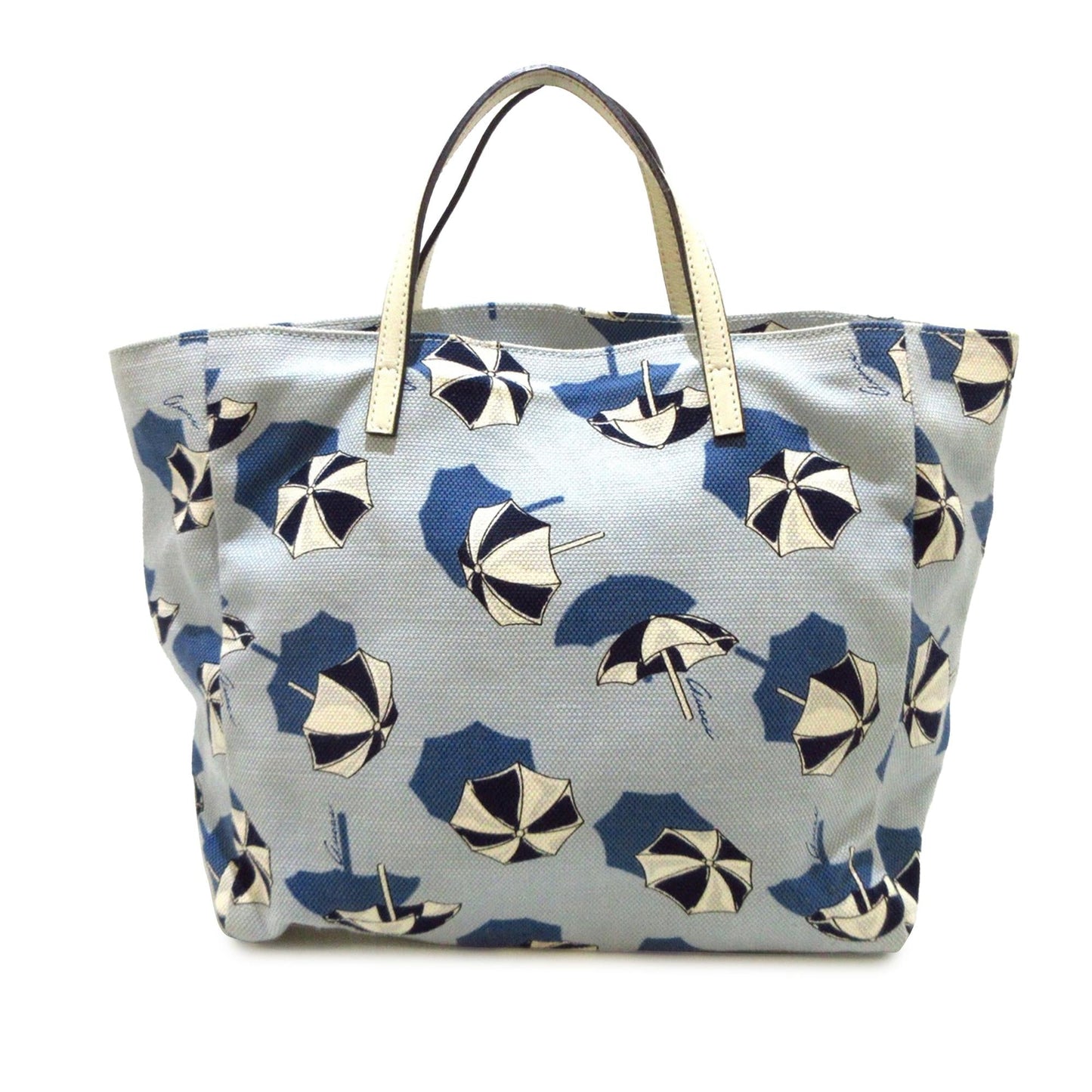 Gucci Printed SHG-Ff6P1n Canvas Calf White Blue Tote Bag