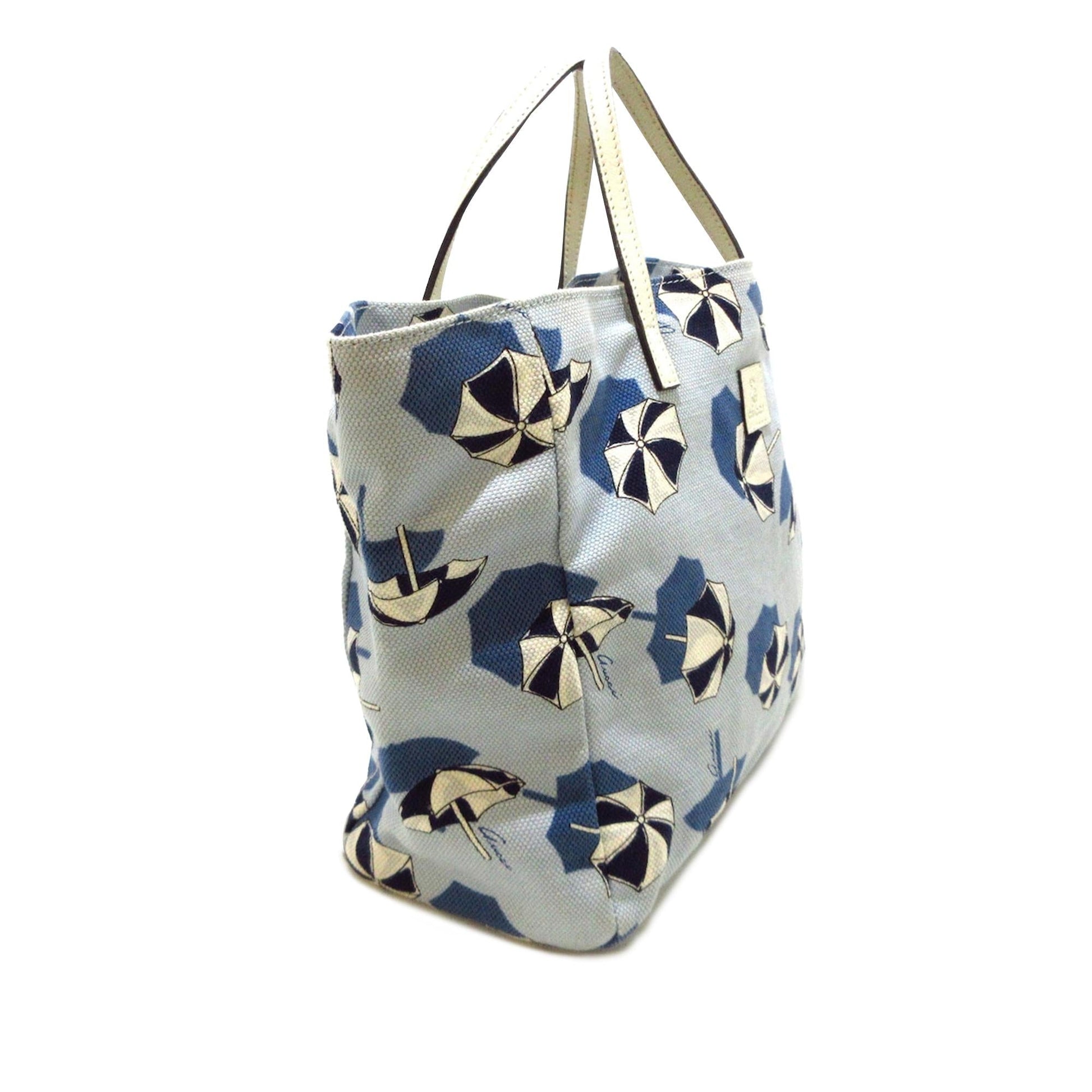 Gucci Printed SHG-Ff6P1n Canvas Calf White Blue Tote Bag