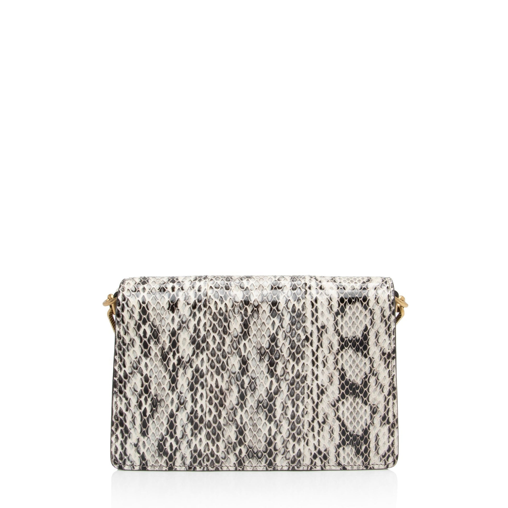 Gucci Bee Broadway SHF-oTBA8i Leather Python Black White Crossbody Bag
