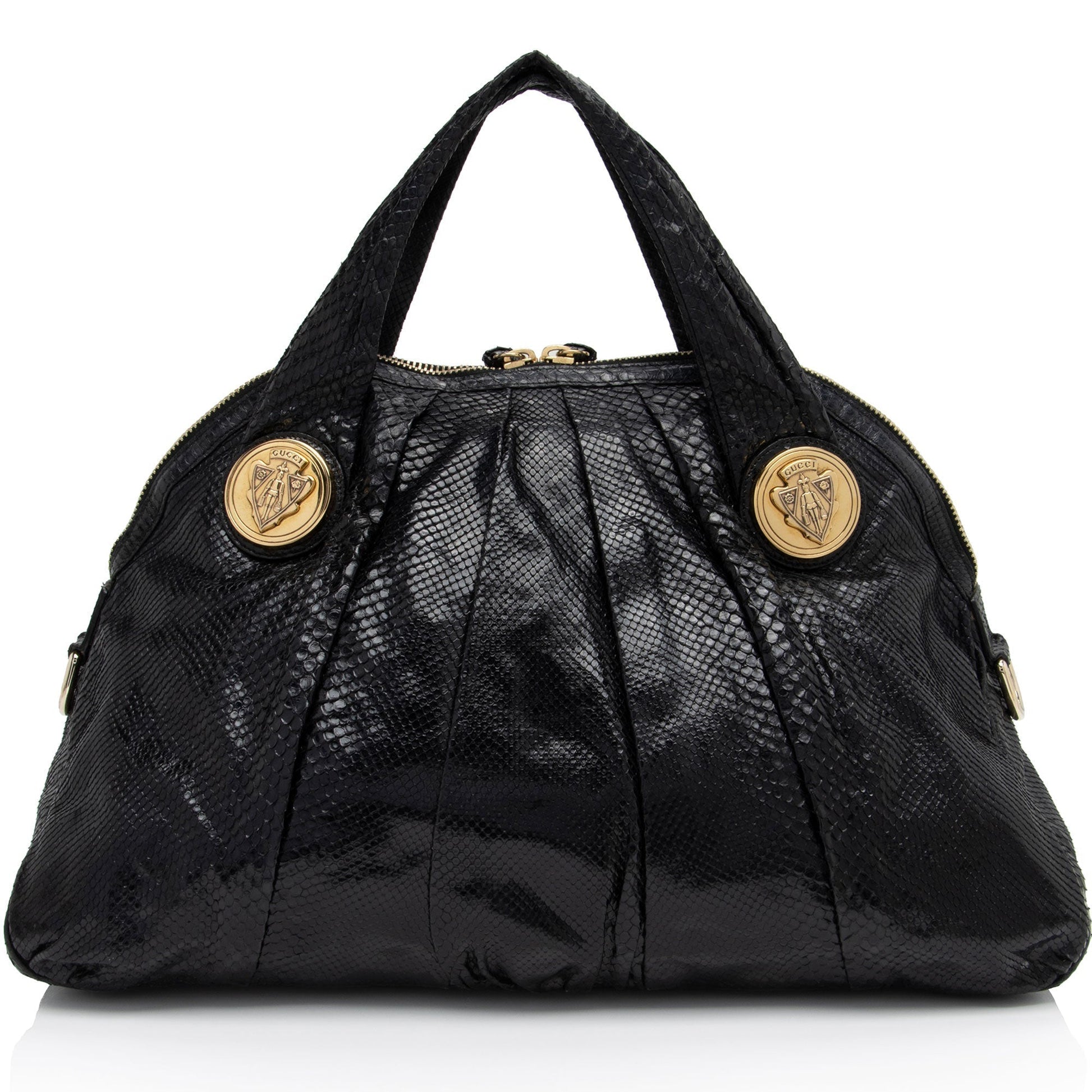 Gucci Hysteria SHF-ov3fnG Python Black Large Satchel Bag