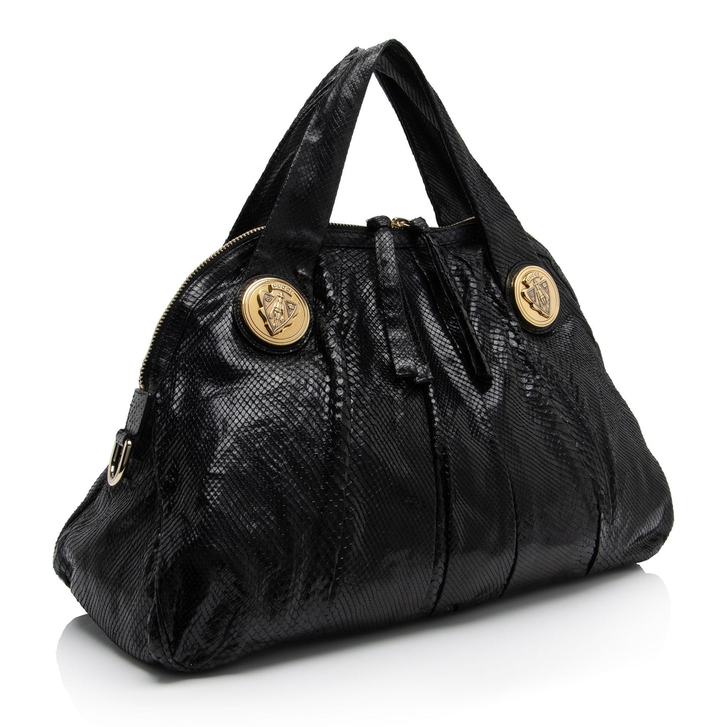 Gucci Hysteria SHF-ov3fnG Python Black Large Satchel Bag
