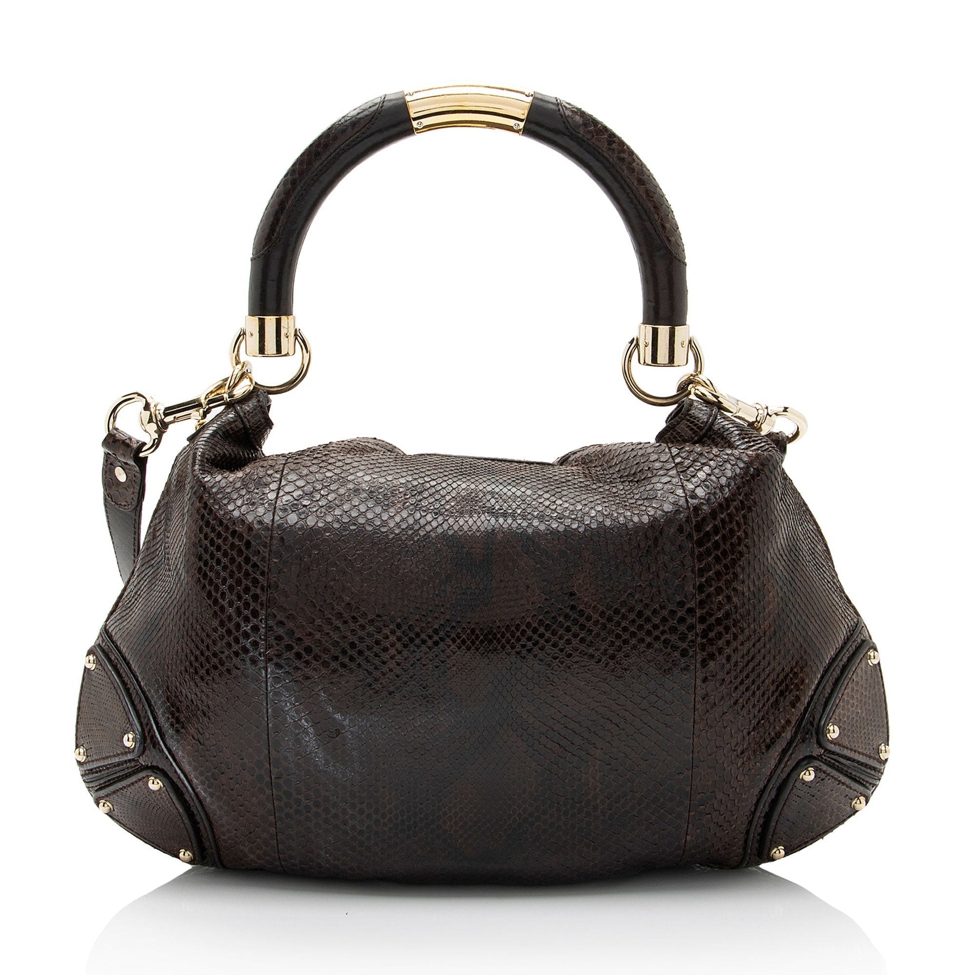 Gucci Indy SHF-o6MQCe Leather Python Brown Medium Shoulder Bag