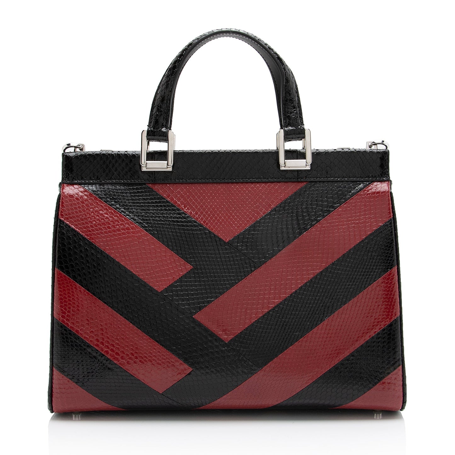 Gucci Zumi SHF Leather Python Black Red Tote Bag
