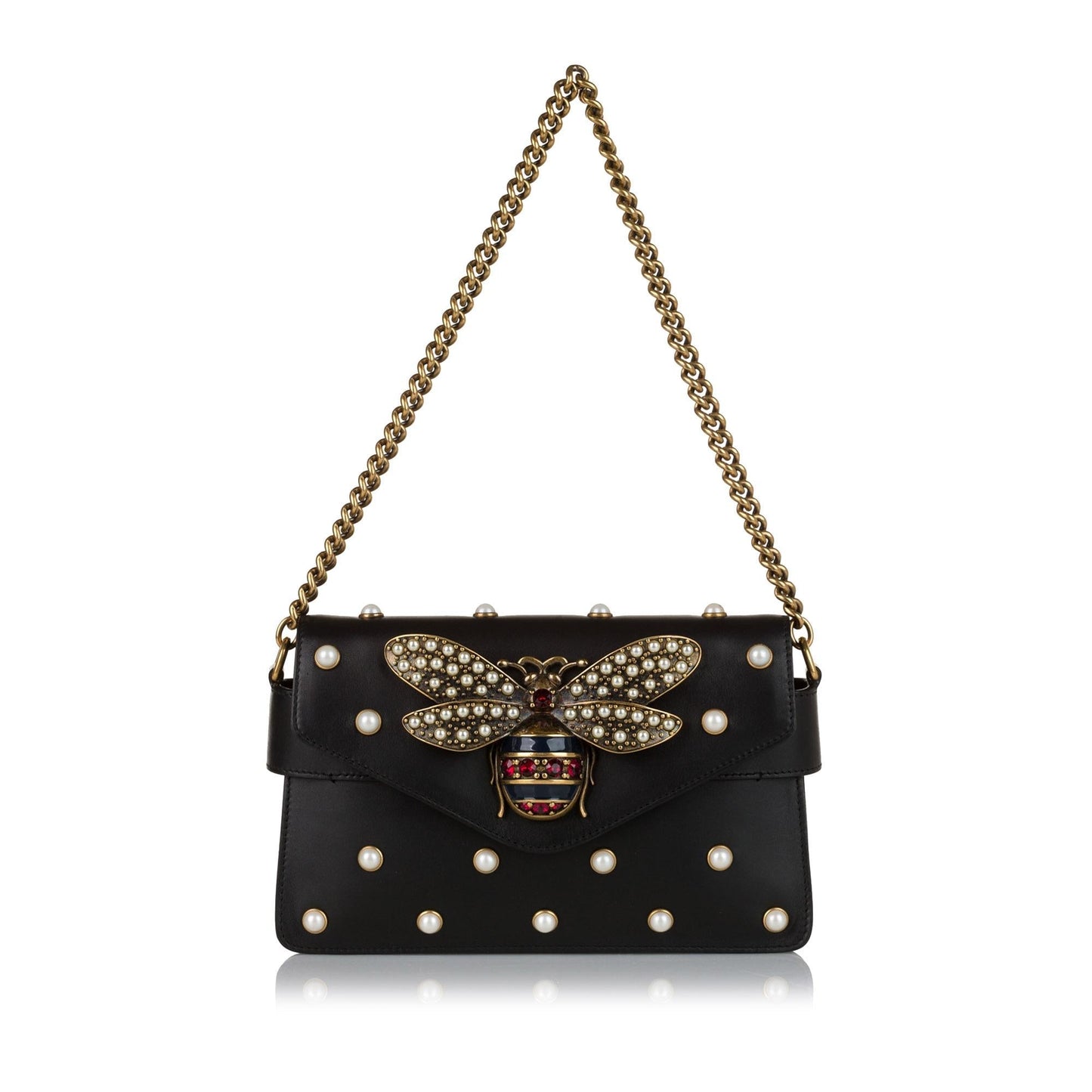 Gucci Queen Margareth Broadway SHG Leather Calf Black Crossbody Bag