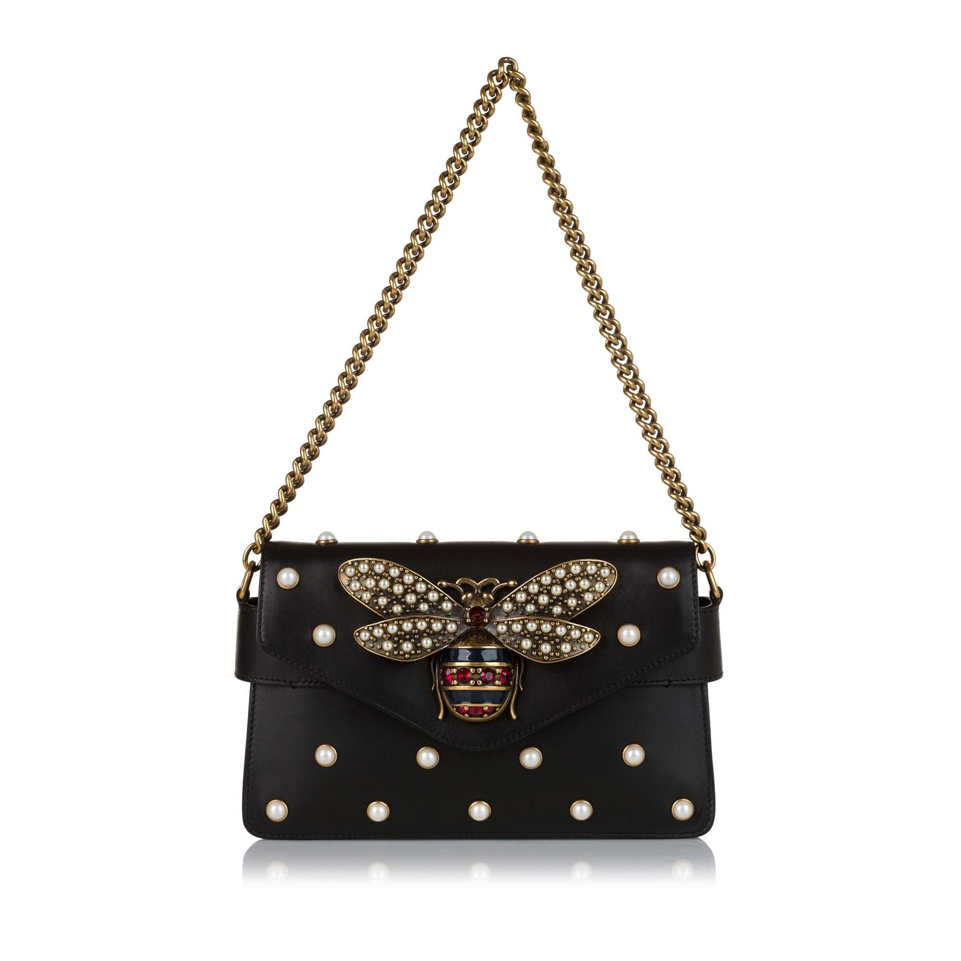 Gucci Queen Margareth Broadway SHG Leather Calf Black Crossbody Bag