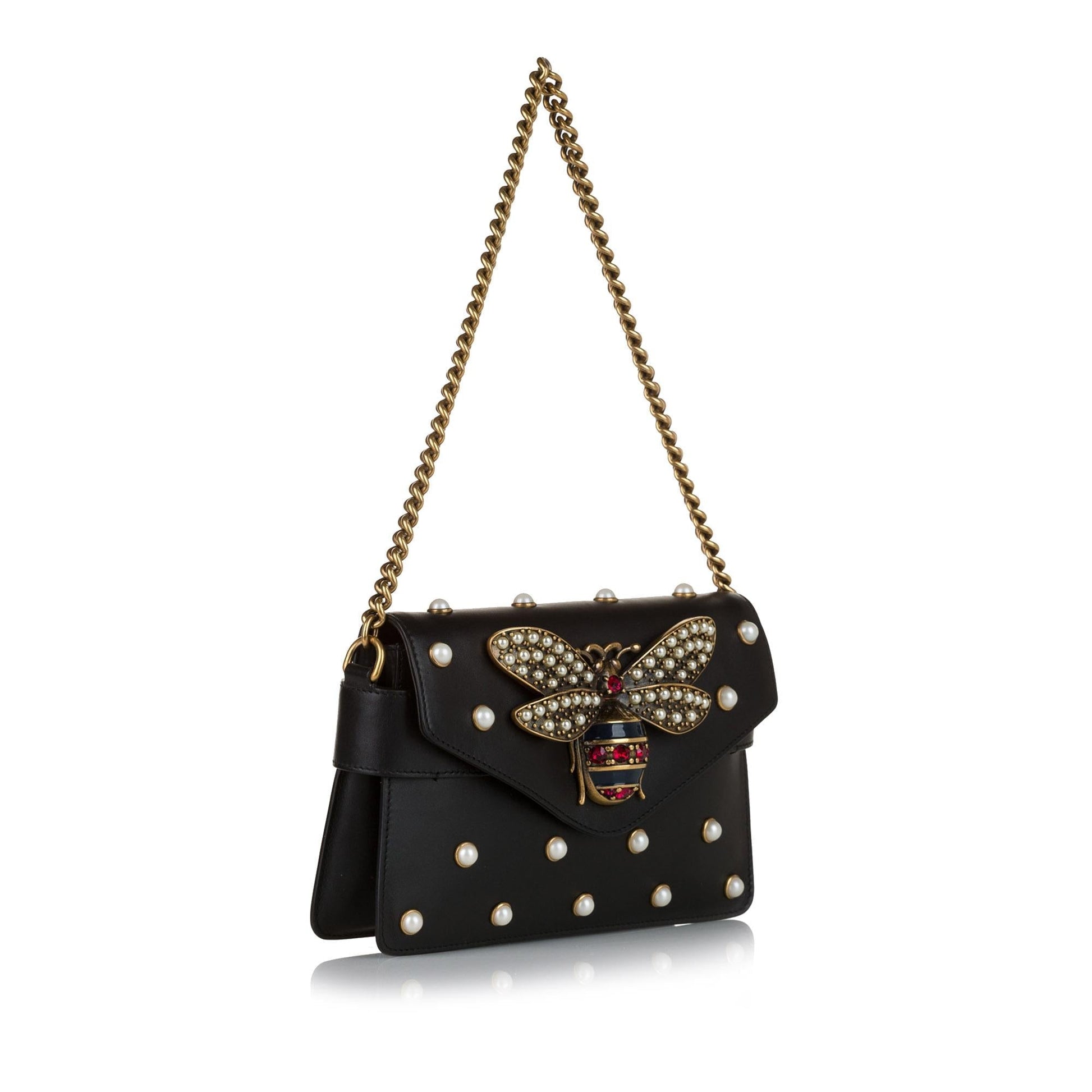 Gucci Queen Margareth Broadway SHG Leather Calf Black Crossbody Bag