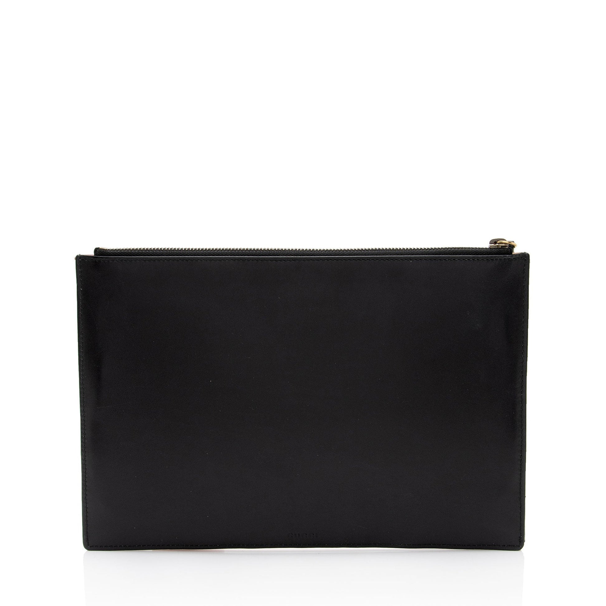 Gucci Queen Margaret Bee Zip SHF-ghI7kn Quilted Leather Black Clutch Bag