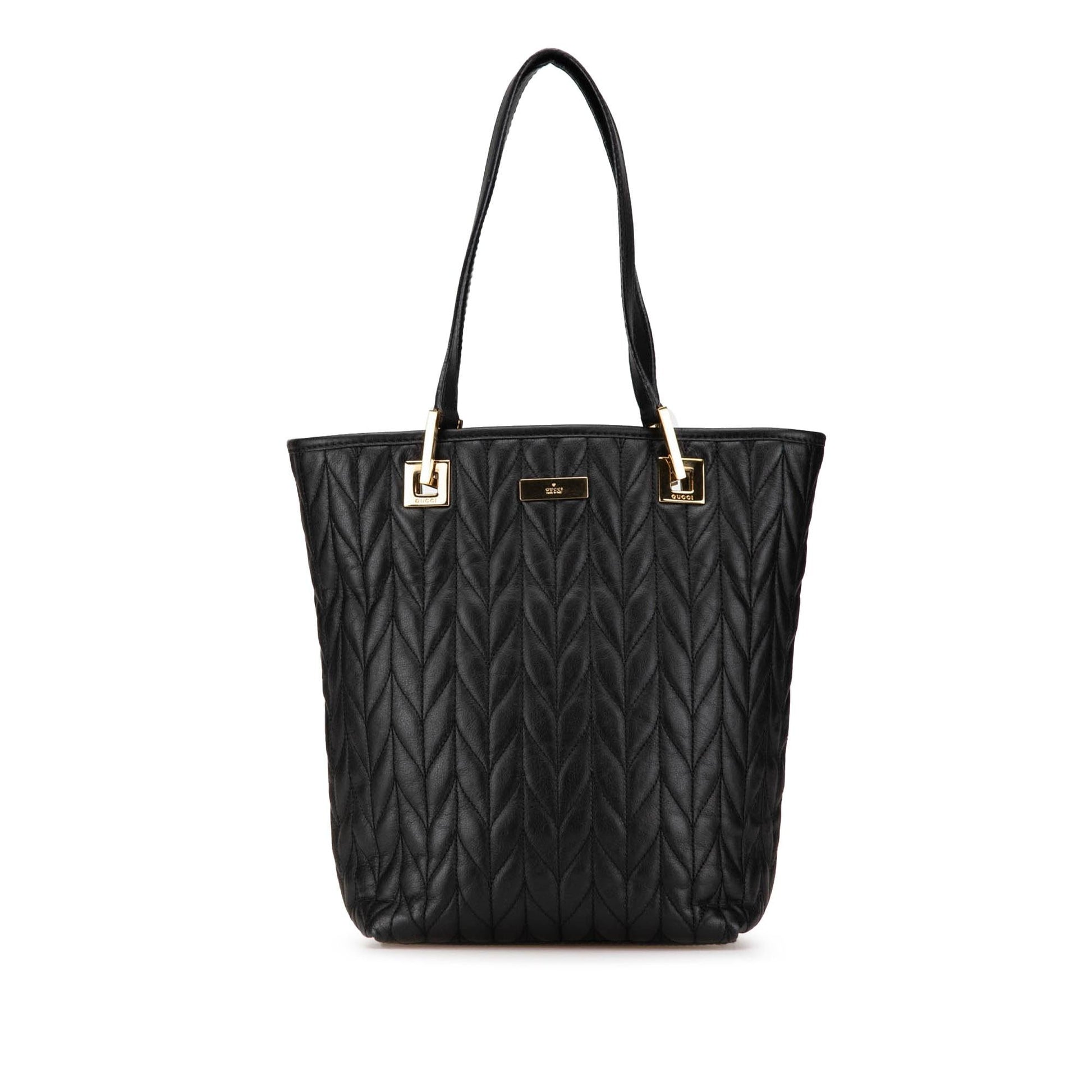 Gucci Quilted Leather Calf Black Tote Bag