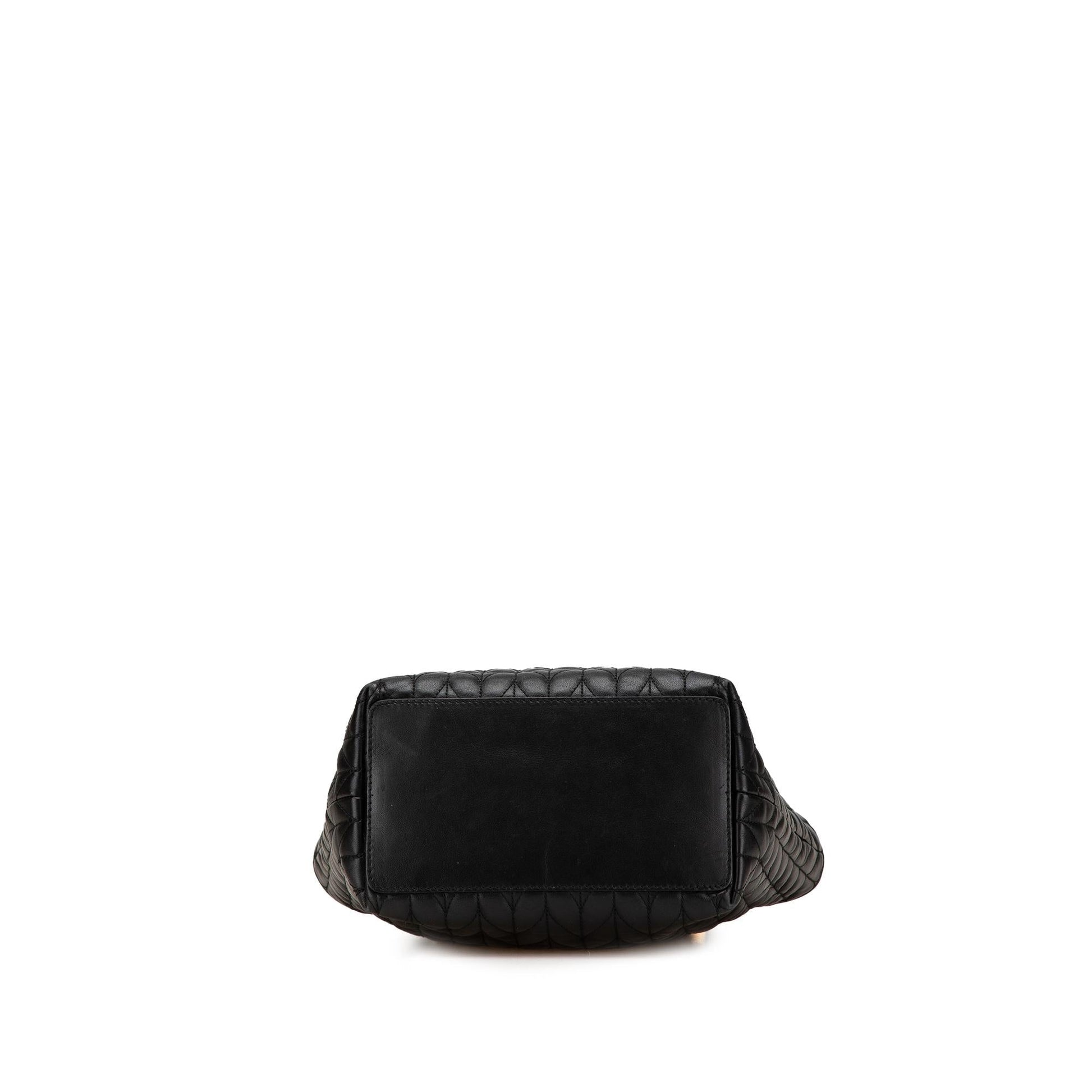 Gucci Quilted Leather 1 Calf Black Tote Bag
