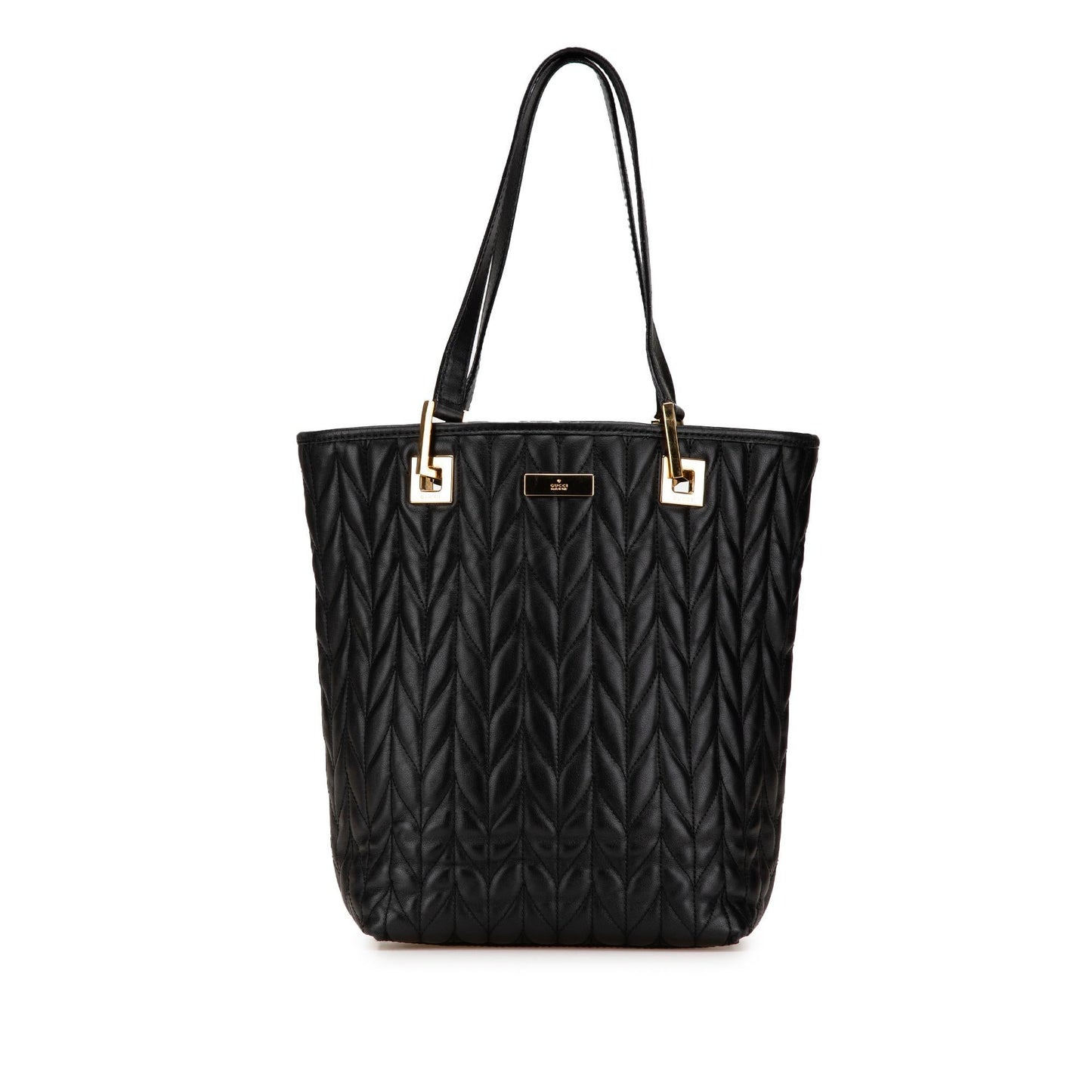 Gucci Quilted Leather 1 Calf Black Tote Bag