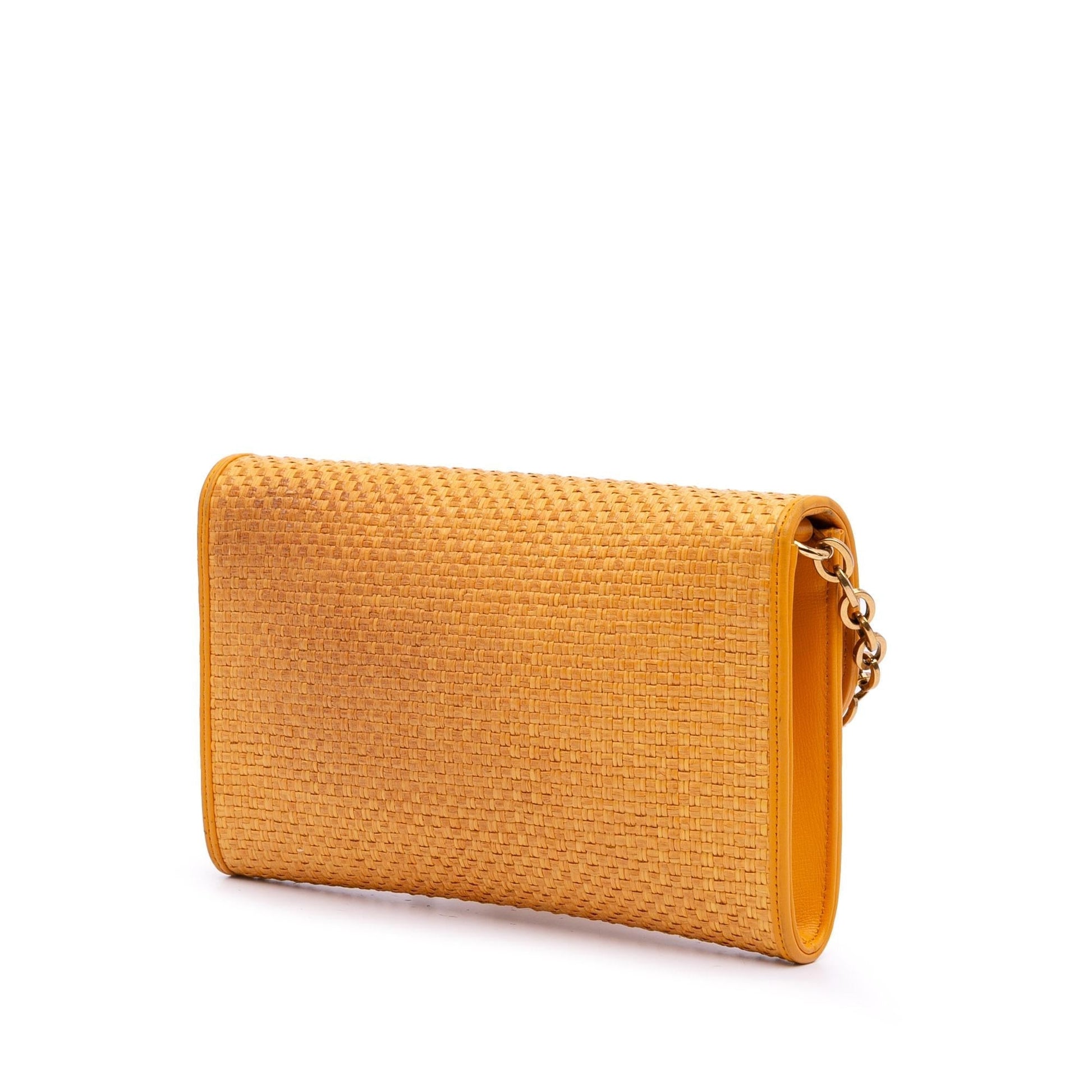 Gucci Horsebit Raffia Chain Crossbody Bag