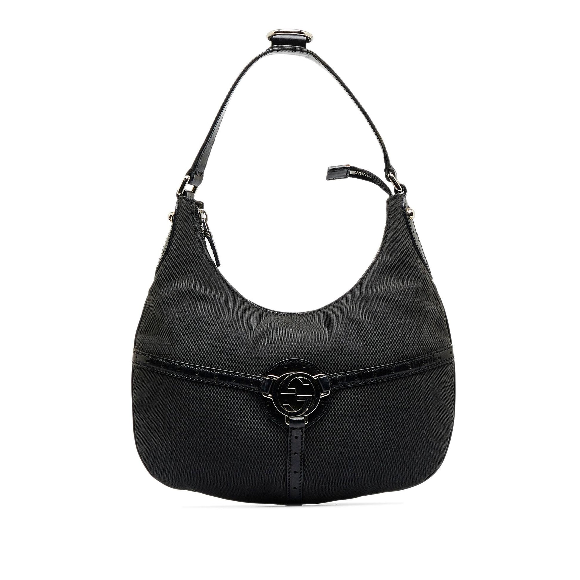 Gucci Reins SHG-fG6o52 Canvas Black Shoulder Bag