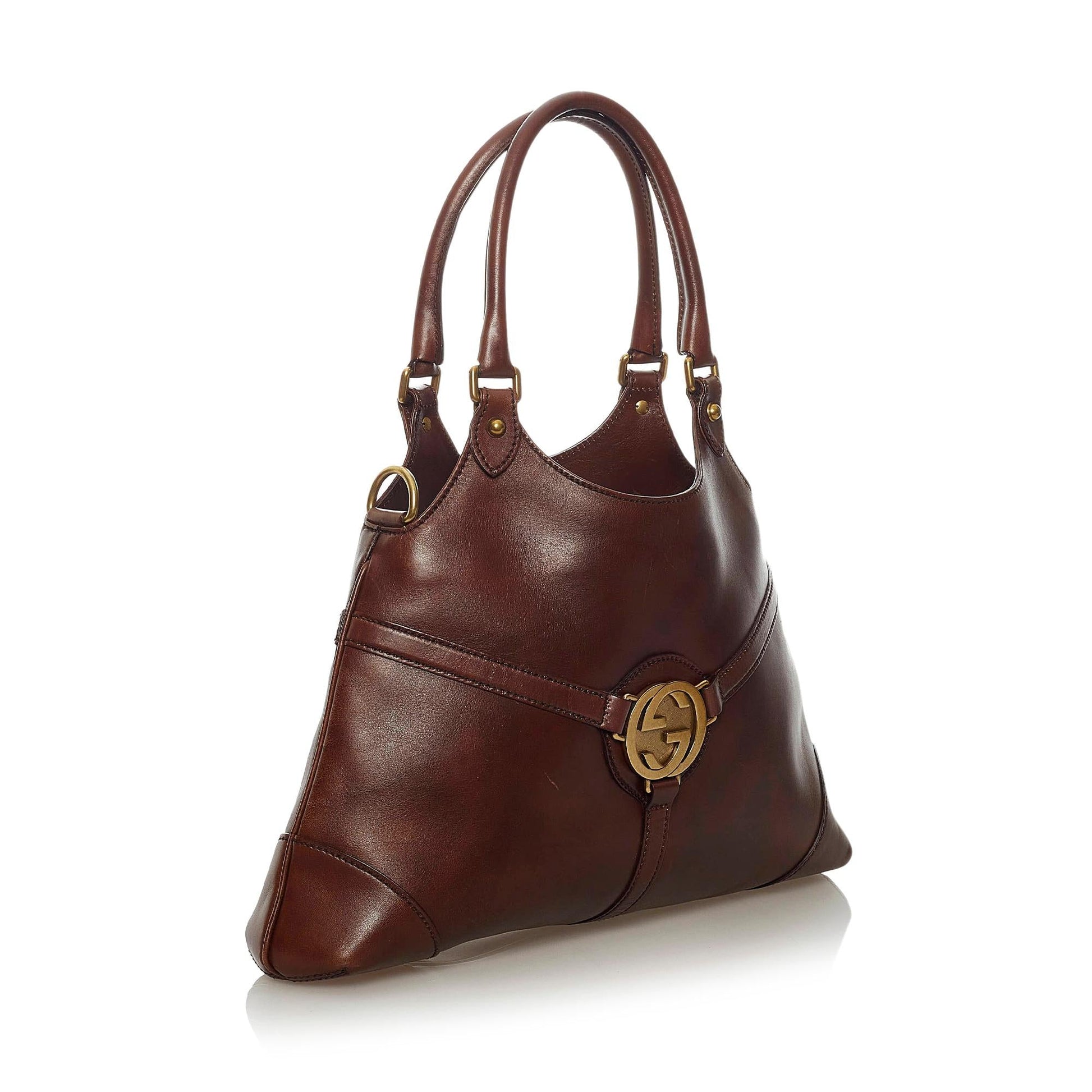 Gucci Reins SHG Leather Calf Brown Shoulder Bag Bag Shg