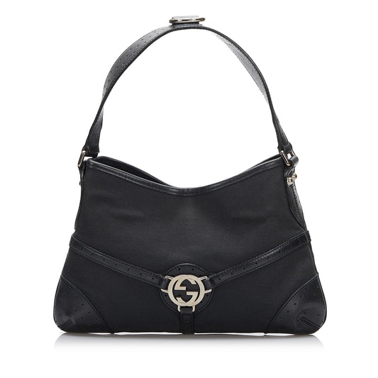 Gucci Reins SHG-LHBixe Canvas Black Shoulder Bag