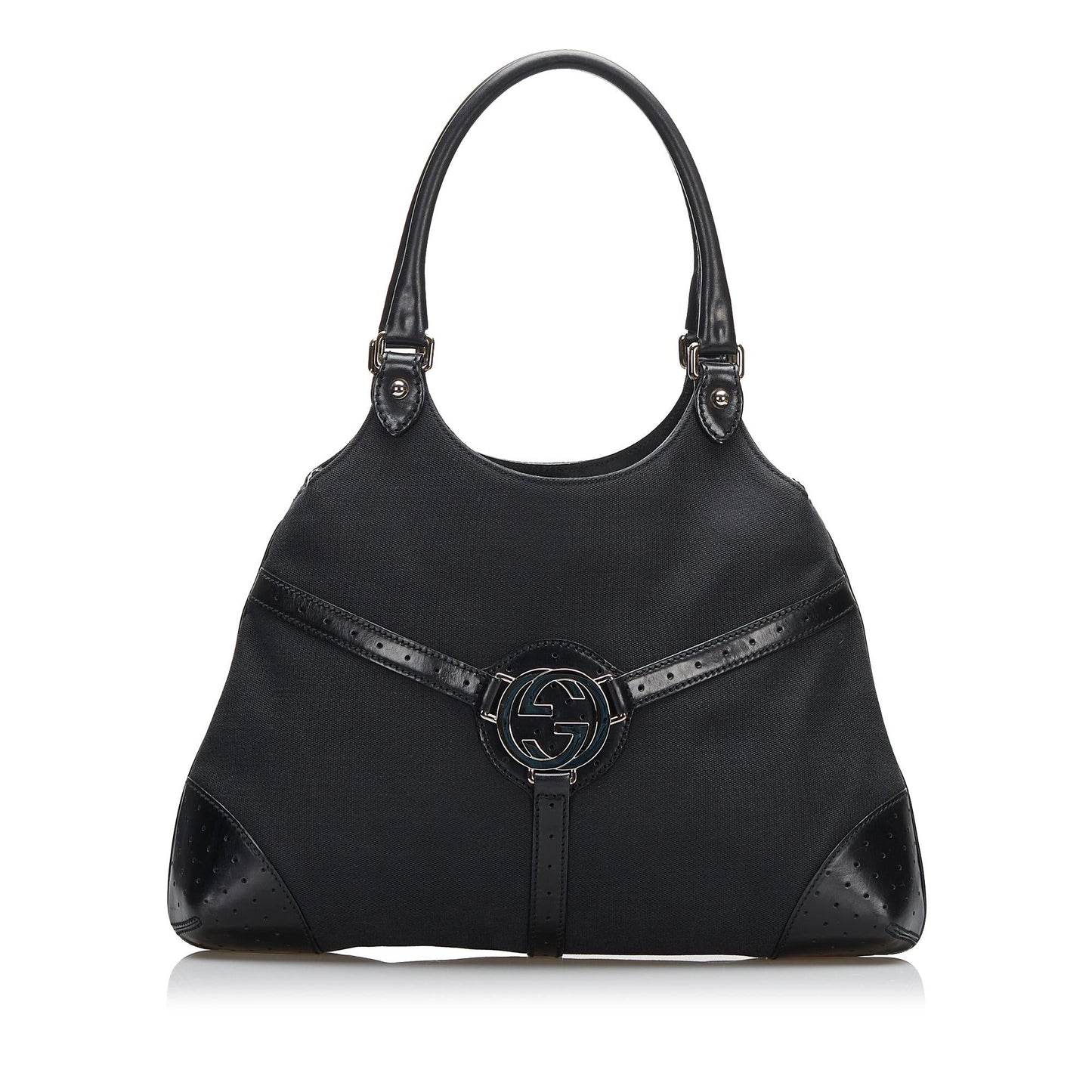 Gucci Reins SHG-PNN2F7 Nylon Calf Black Shoulder Bag