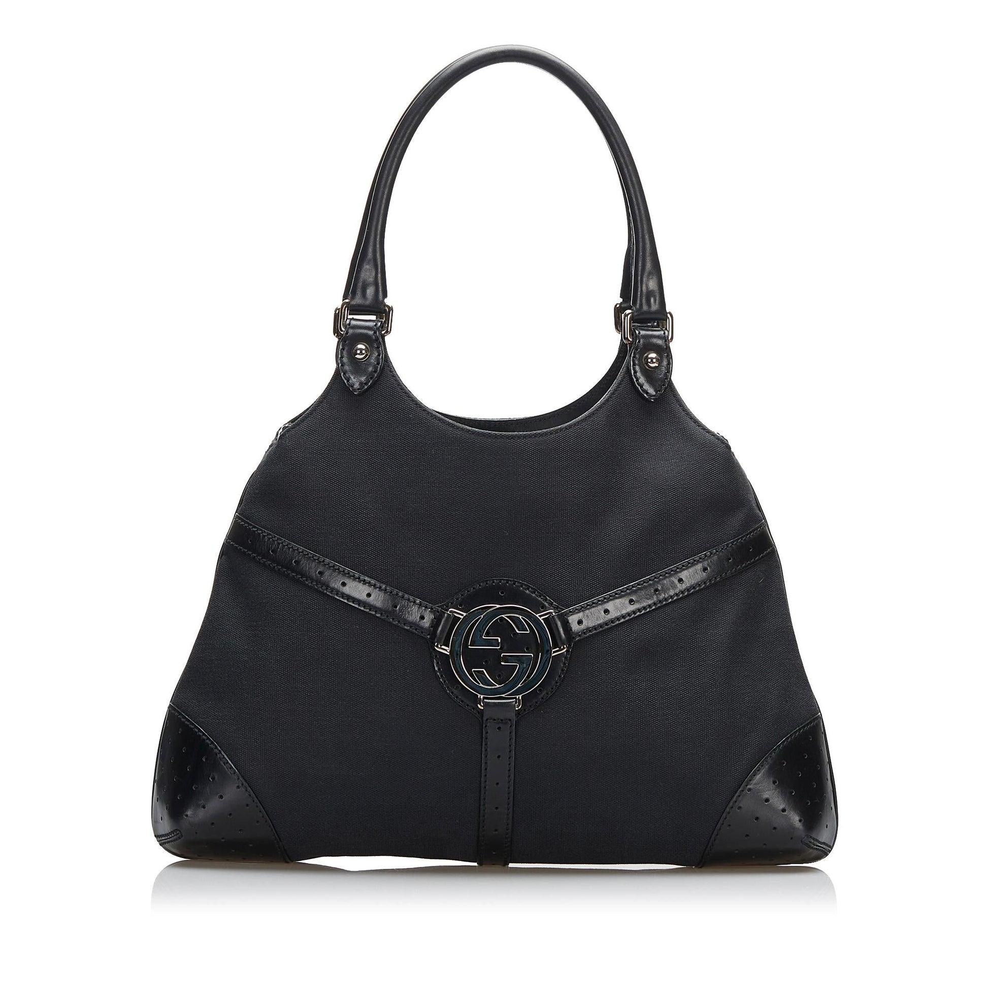 Gucci Reins SHG-PNN2F7 Nylon Calf Black Shoulder Bag