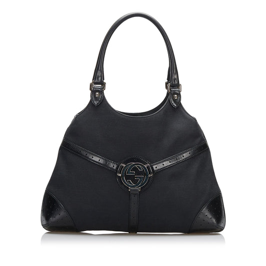 Gucci Reins SHG-PNN2F7 Nylon Calf Black Shoulder Bag