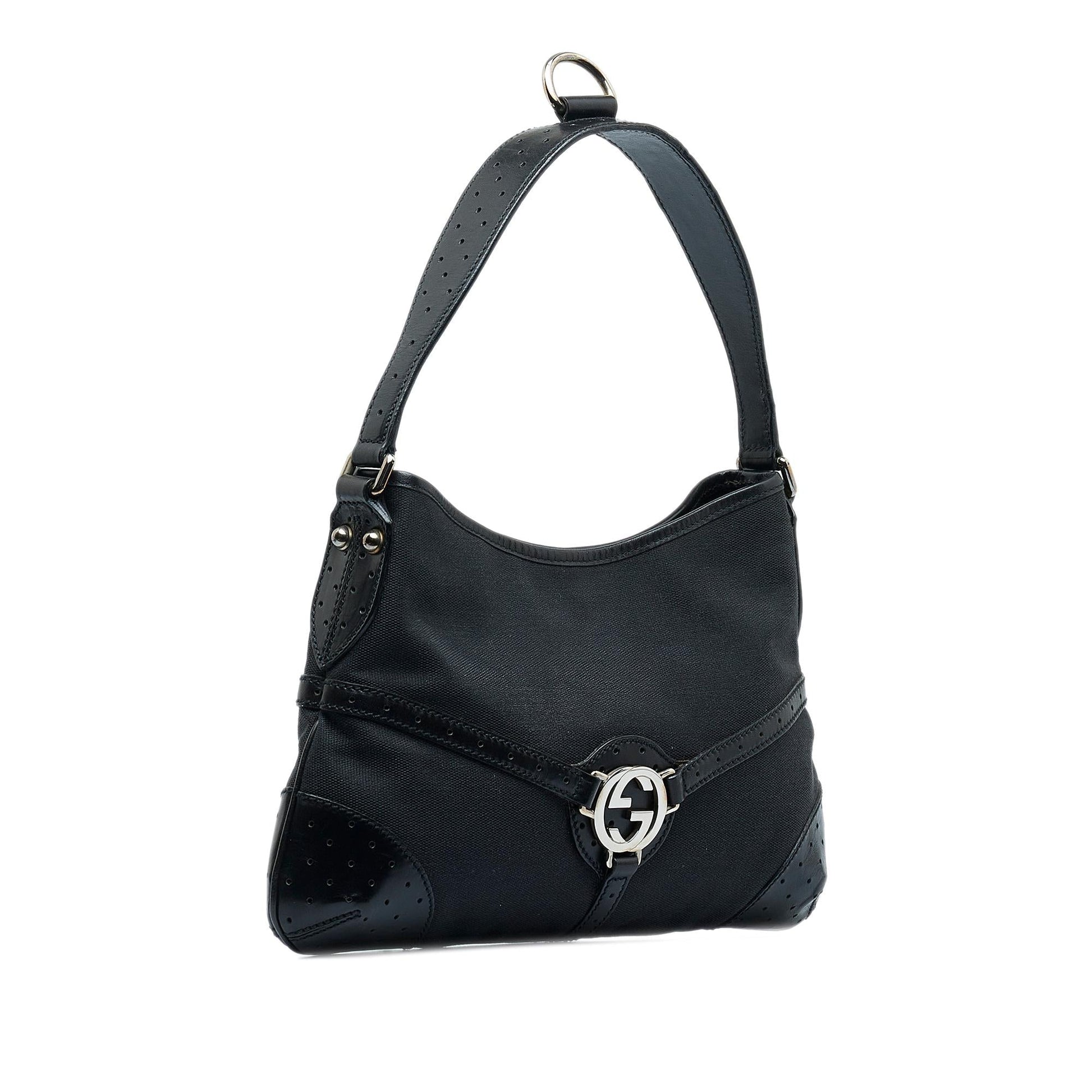 Gucci Reins SHG-DPlcj0 Canvas Black Shoulder Bag