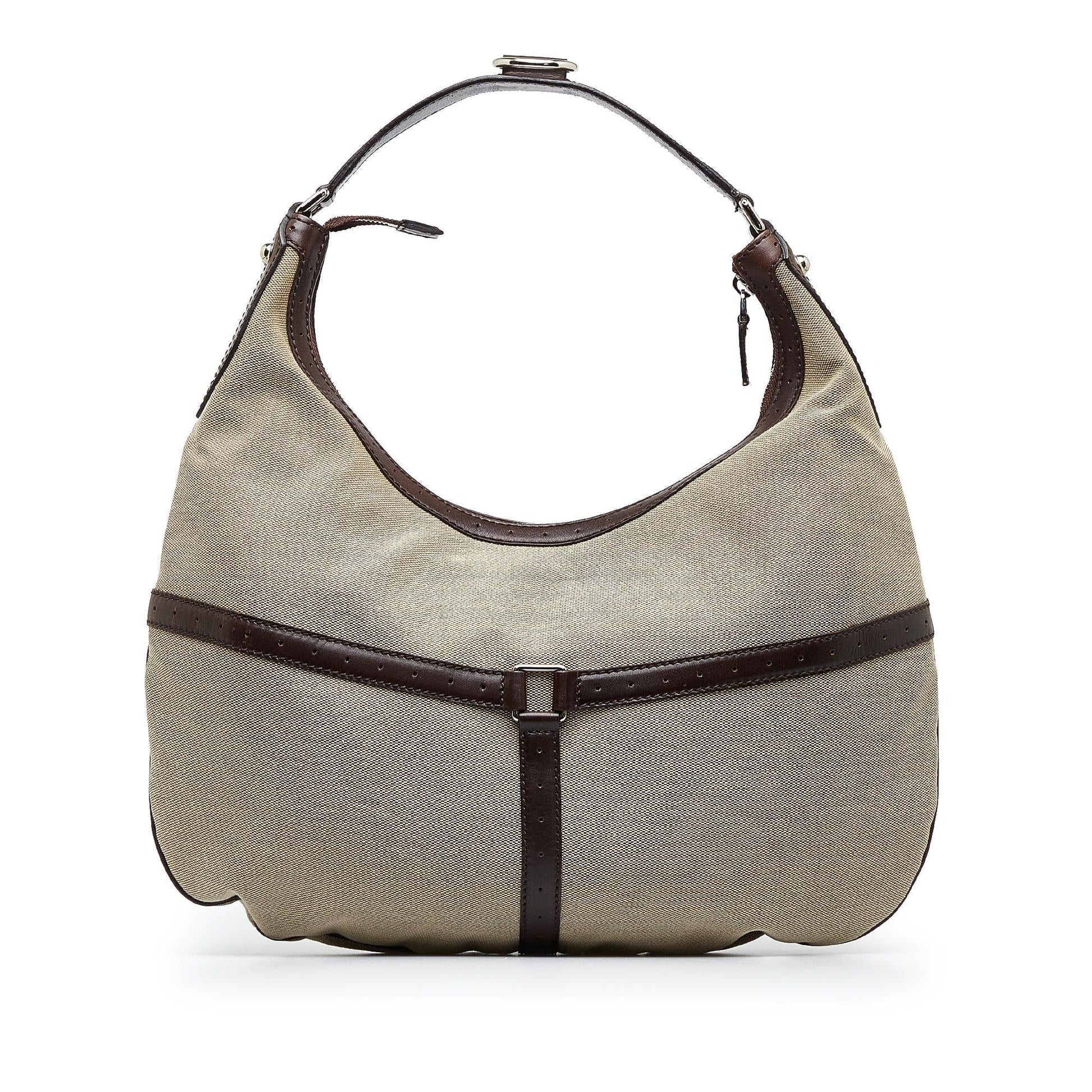 Gucci Reins Web SHG-jEuXqe Canvas Brown Shoulder Bag