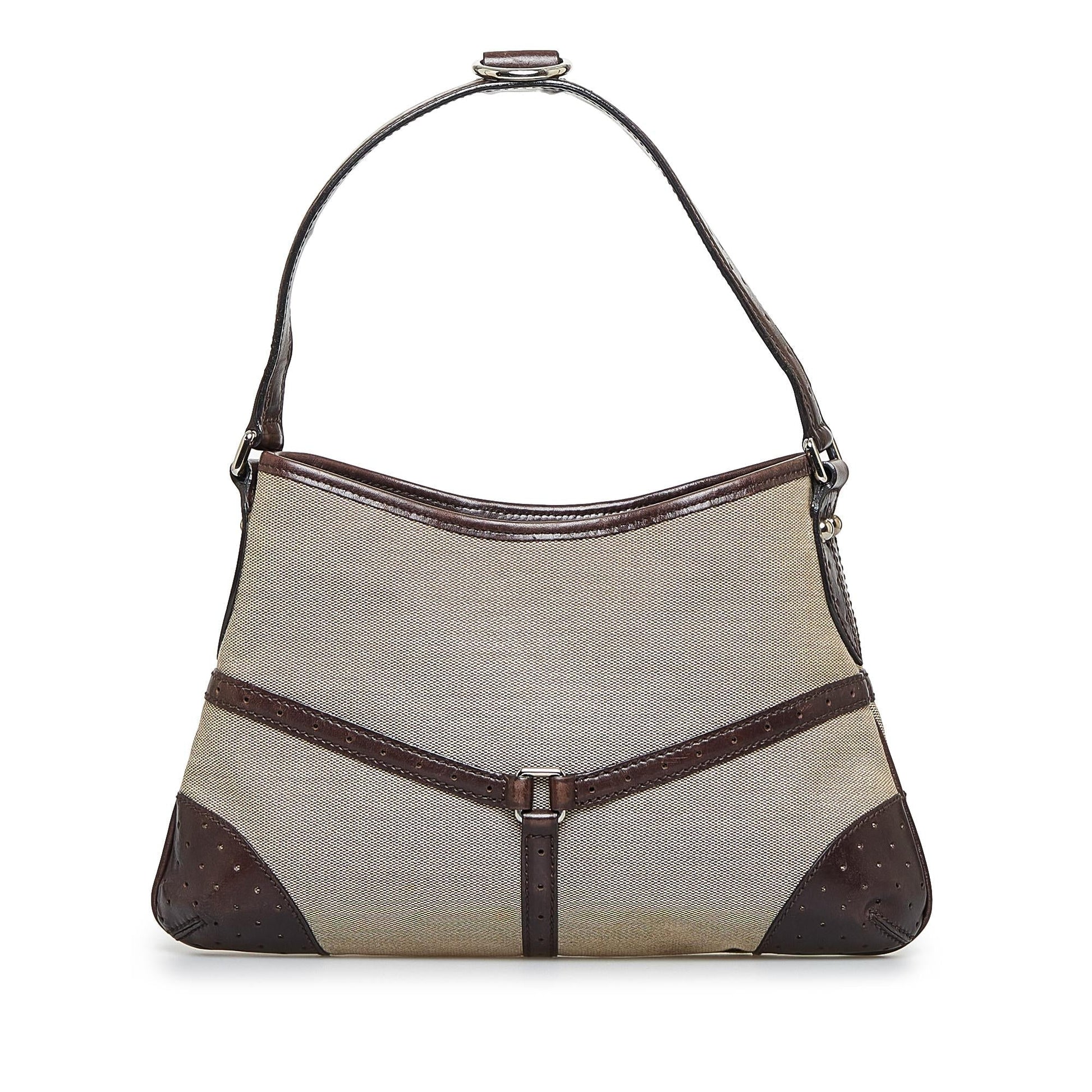 Gucci Reins Web SHG-2amAPb Canvas Brown Shoulder Bag