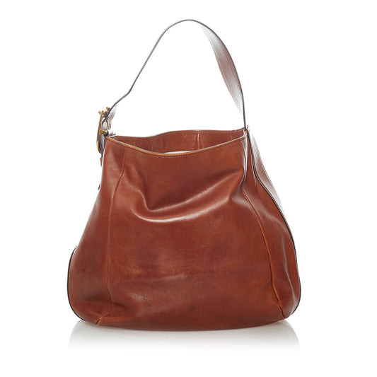 Gucci Ribot Horse-Head SHG Leather Calf Brown Shoulder Bag