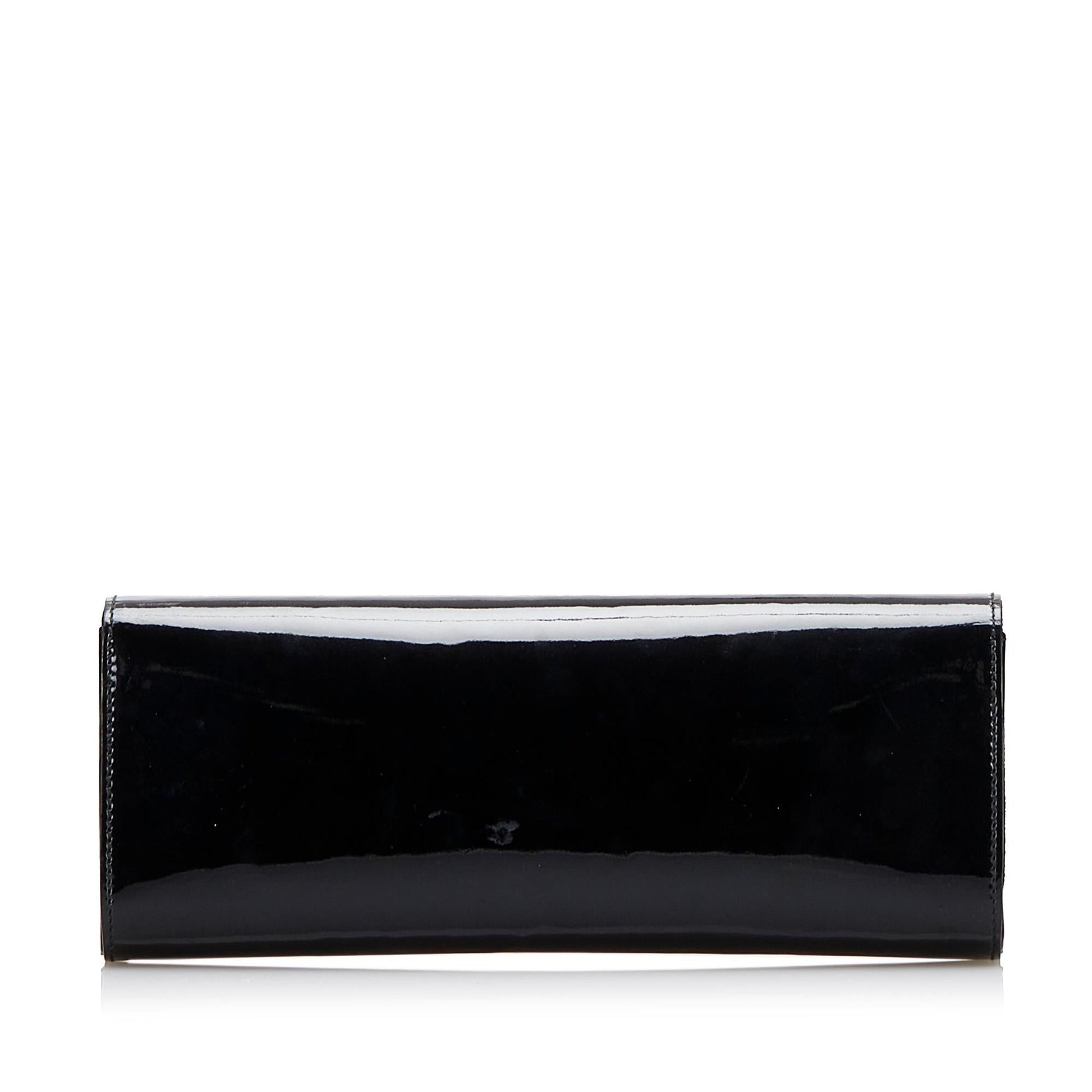 Gucci Romy SHG-BLF5Zd Leather Patent Black Clutch Bag