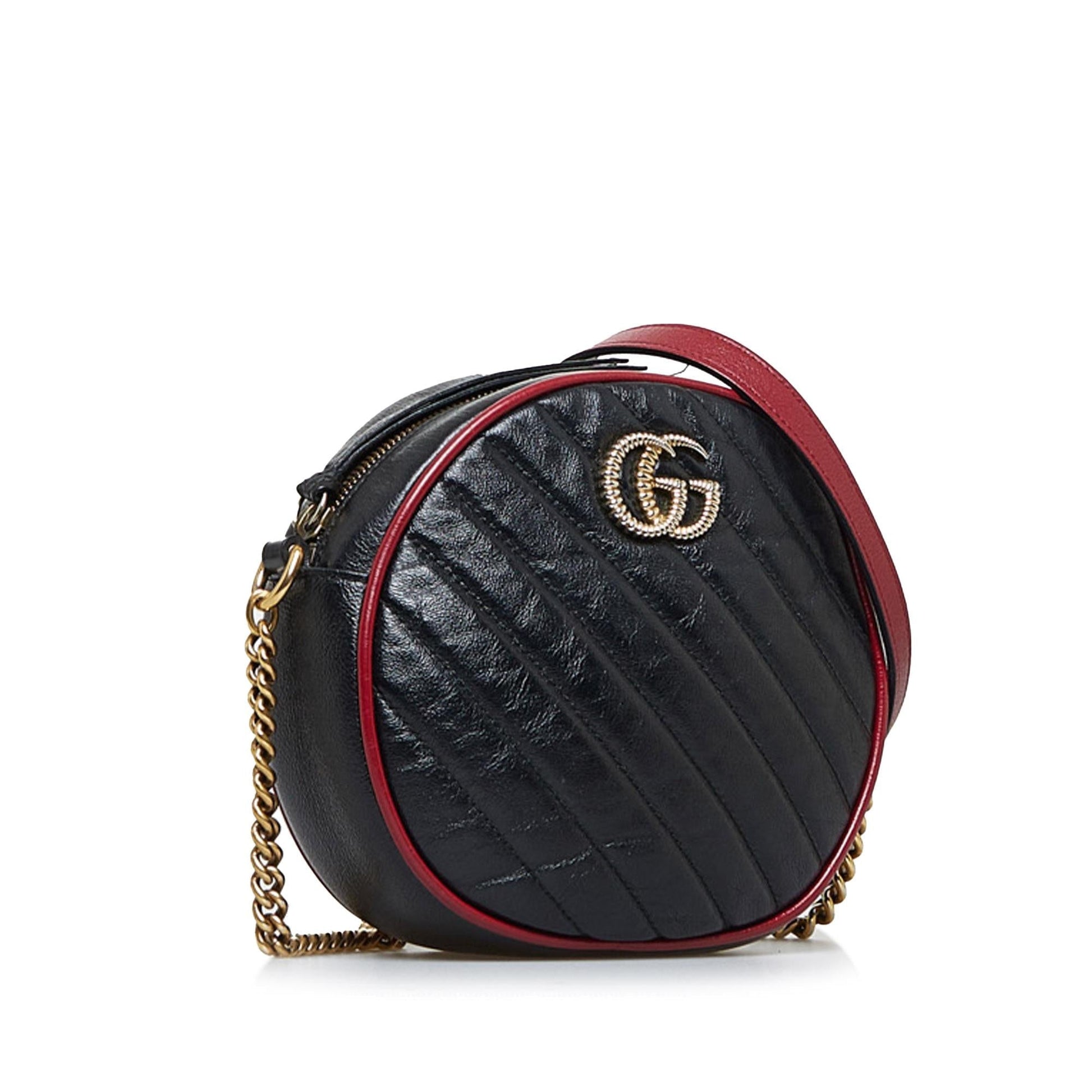 Gucci Round GG Marmont SHG-4utPJf Calf Black Crossbody Bag